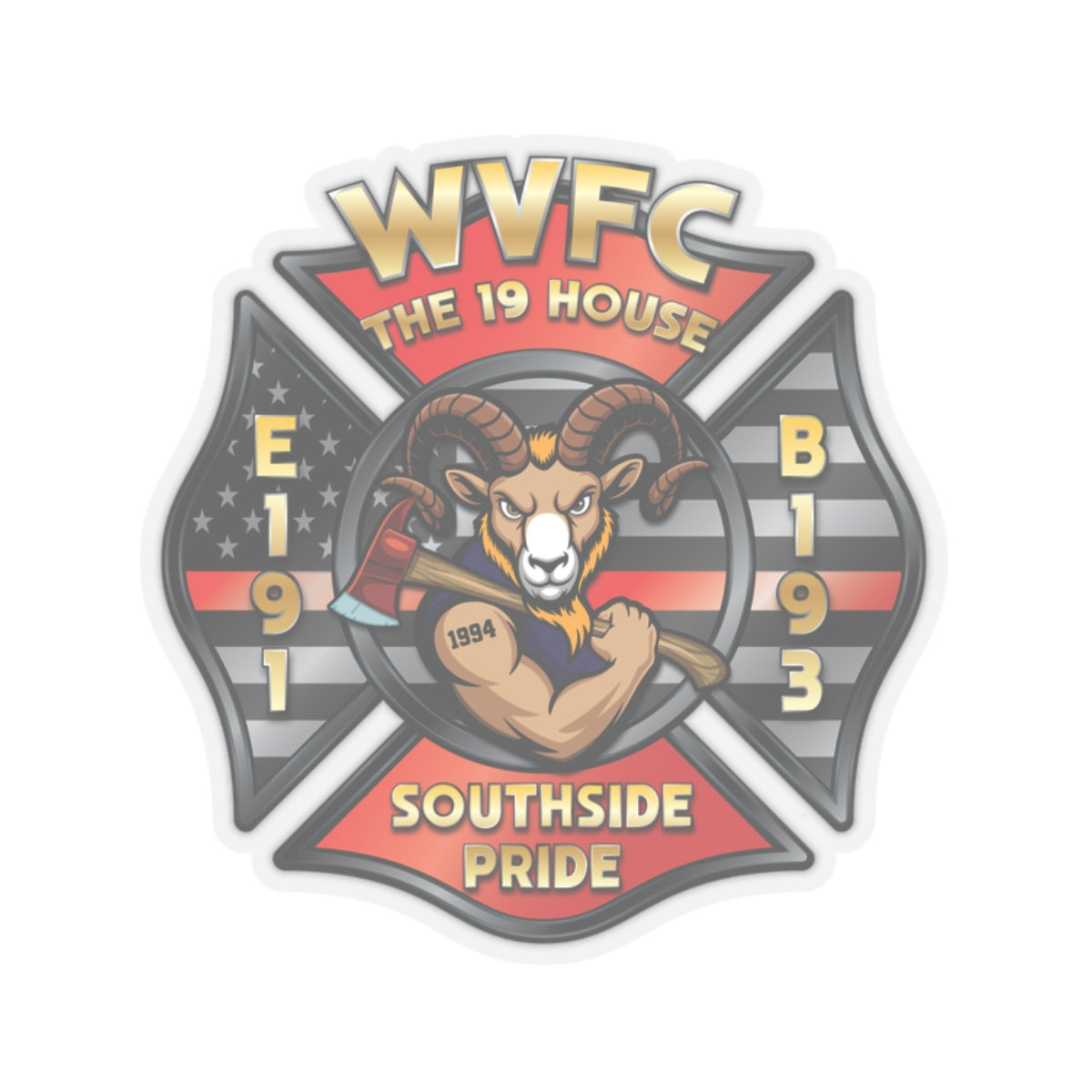 WVFC Goat Logo 1 - Kiss-Cut Stickers