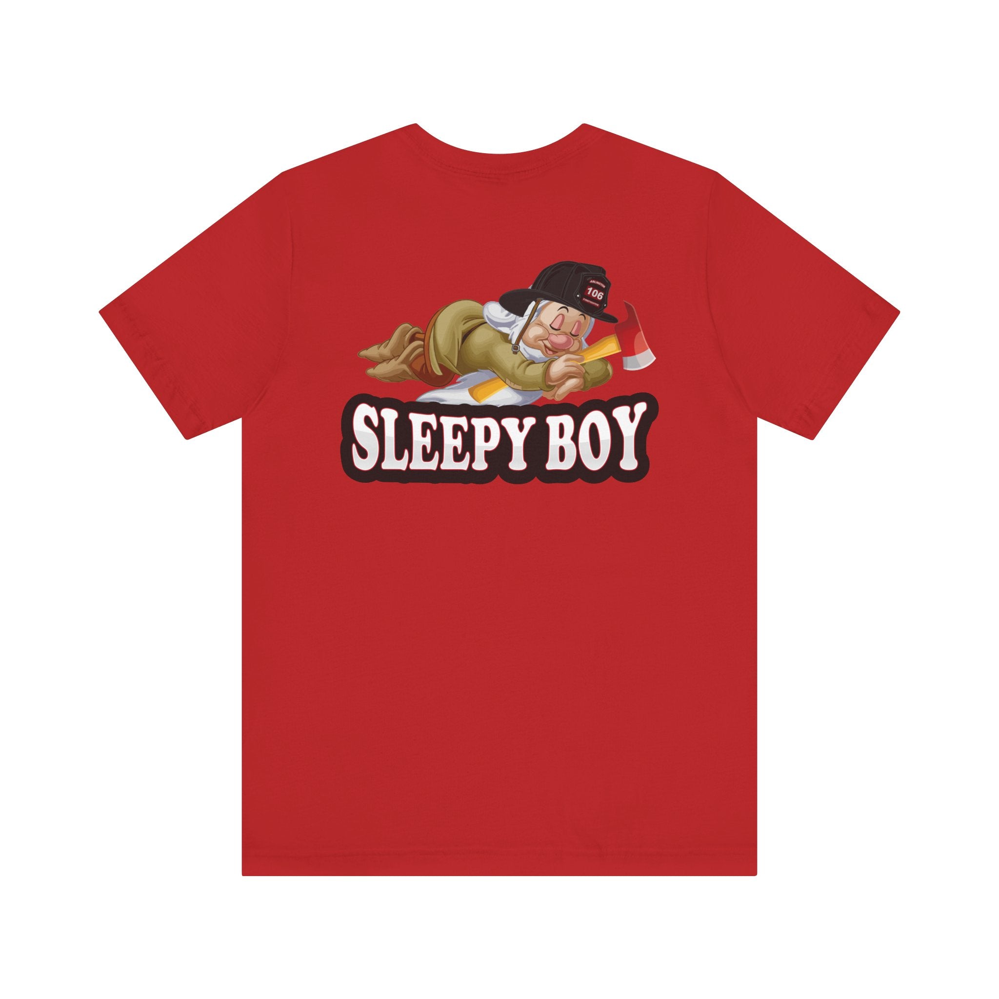 Sleepy Boy Firefighter - Heavy Cotton Unisex Tee -