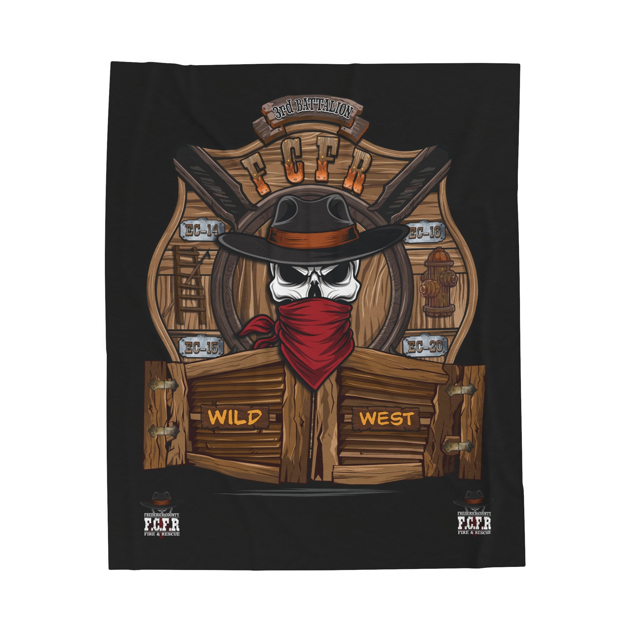 Frederick County Va Wild West - Velveteen Plush Blanket