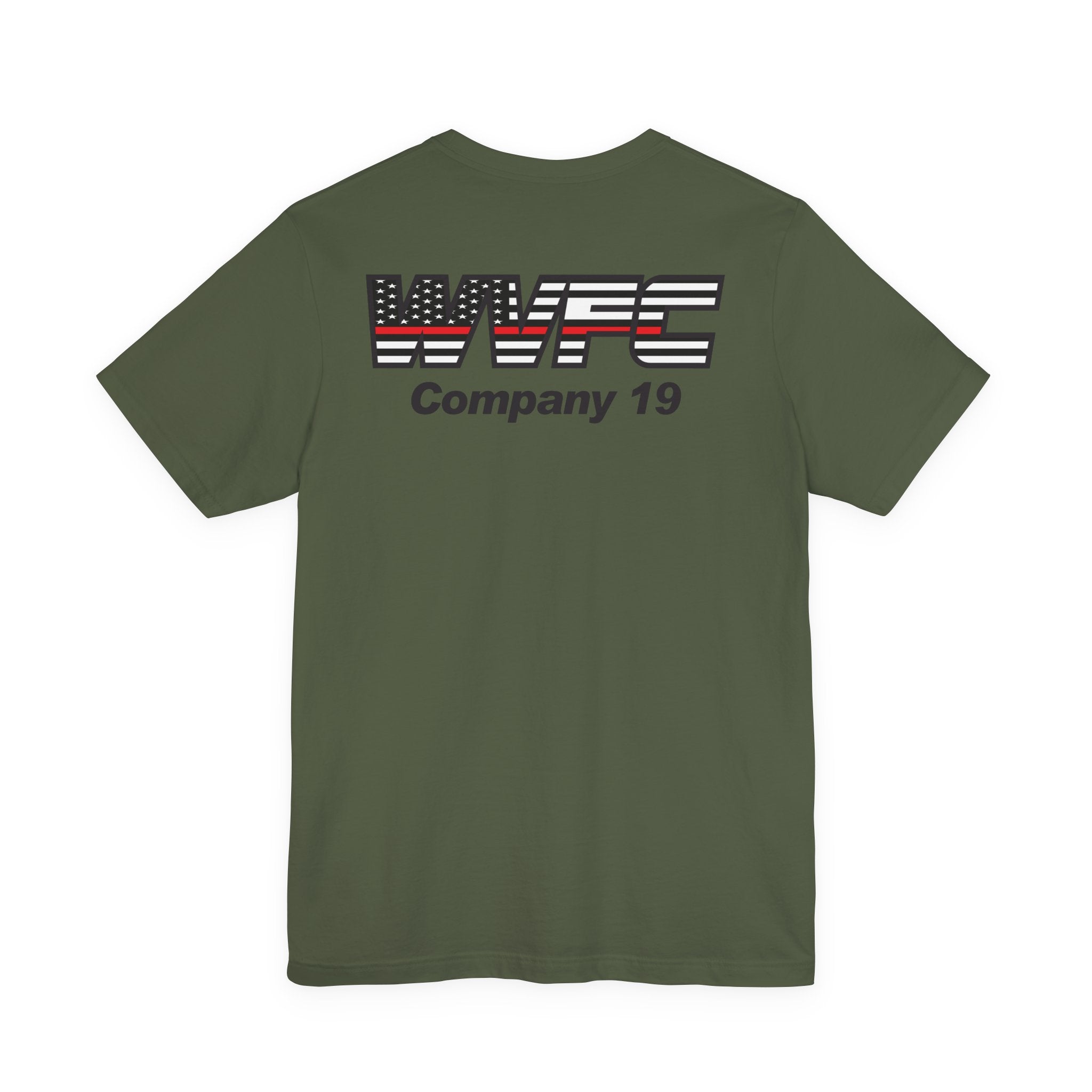 WVFC Goat Logo 2 Version 3 Red Line Flag blk- Unisex Jersey Short Sleeve Tee