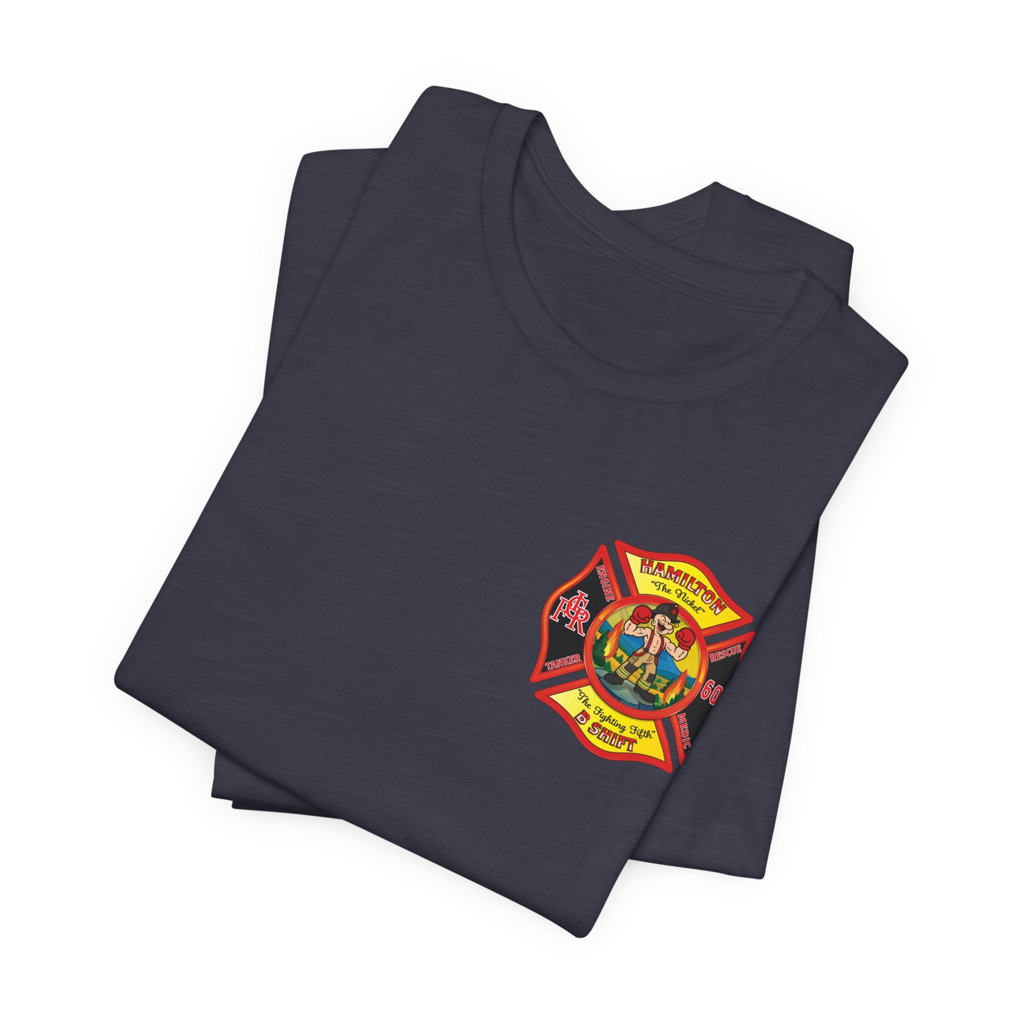 (Bigger Chest logo) LCFR Hamilton Station 5 version 4 Nickel Back- Bella+Canvas Soft Unisex Tee