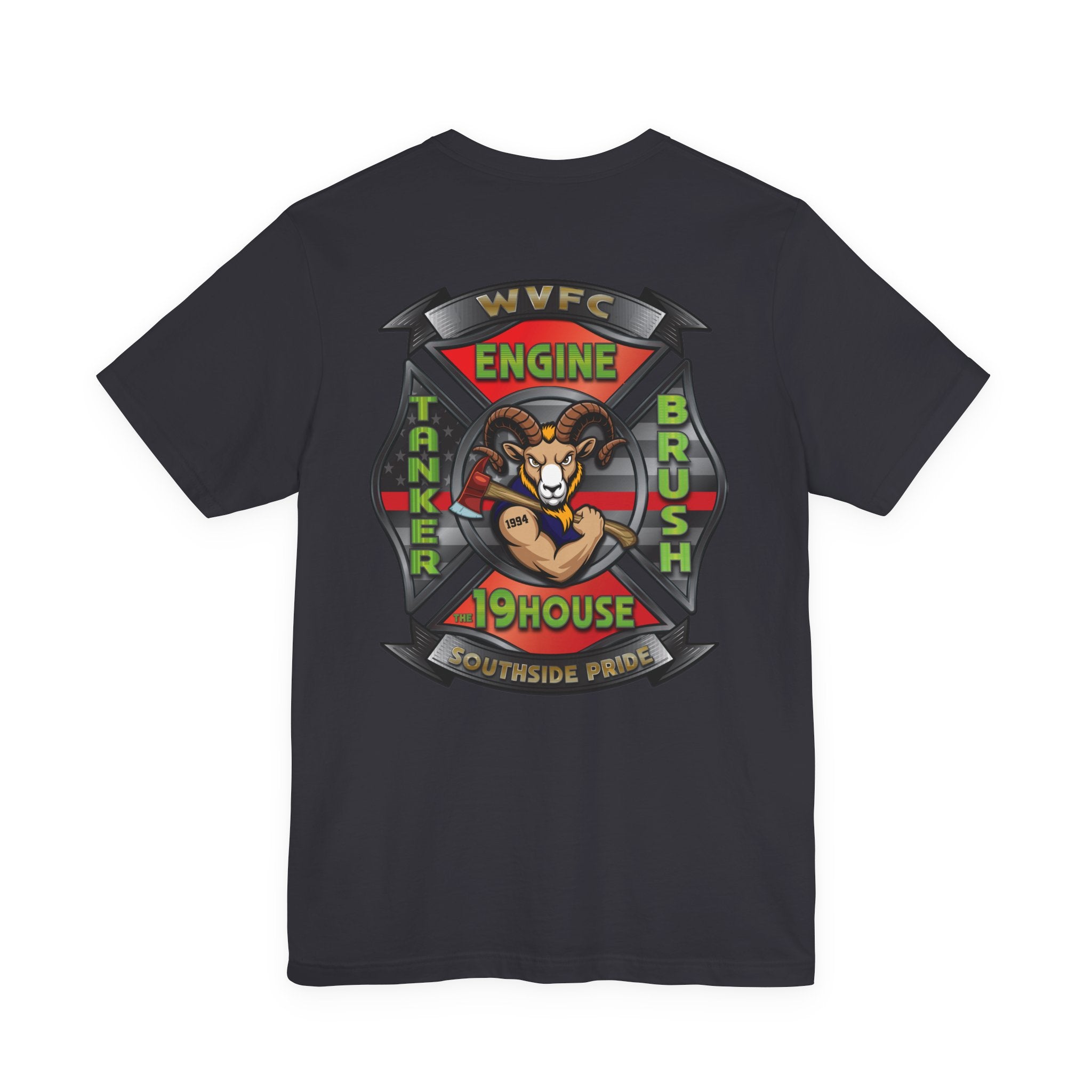 WVFC Goat Logo 2 Goat Logo 2 Back - Unisex Jersey Short Sleeve Tee