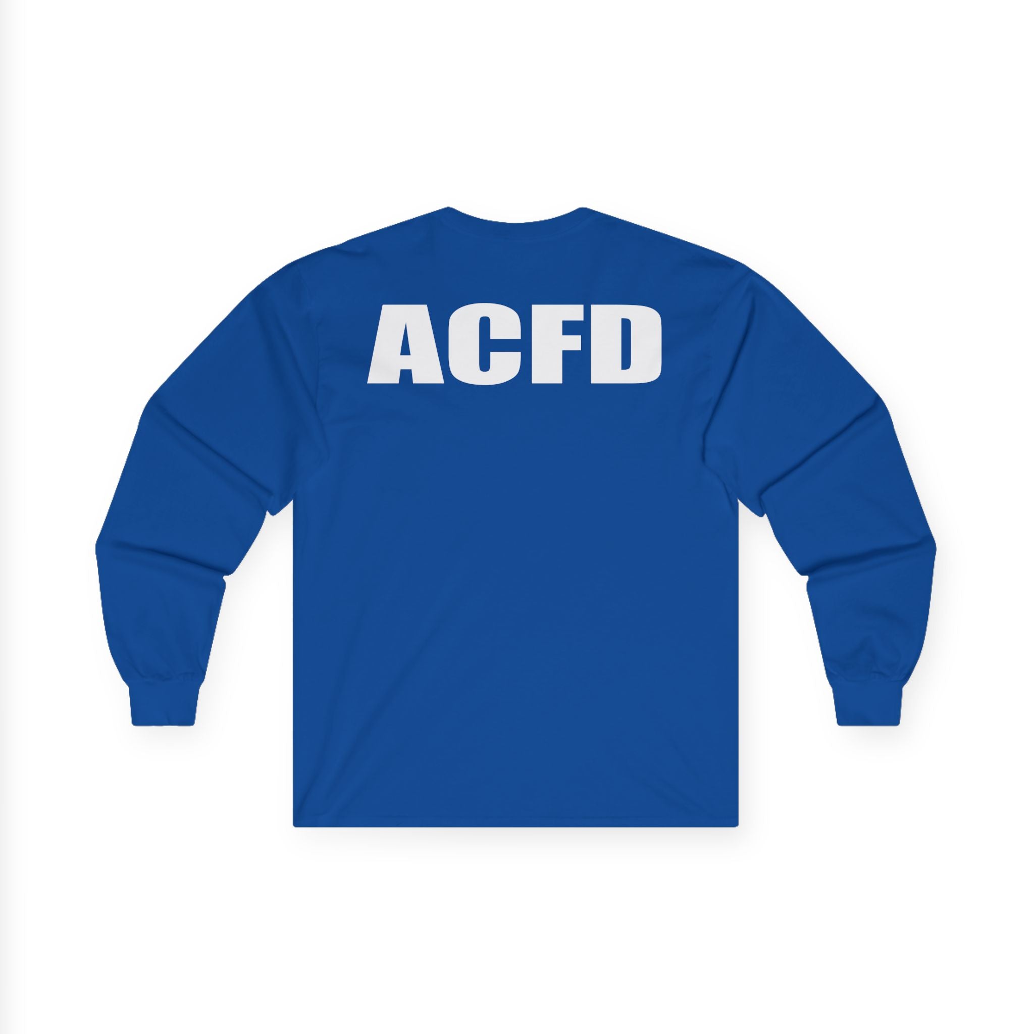 Arlington Station 3 Rhino front/ACFD FF back - Unisex Ultra Cotton Gildan Long Sleeve Tee