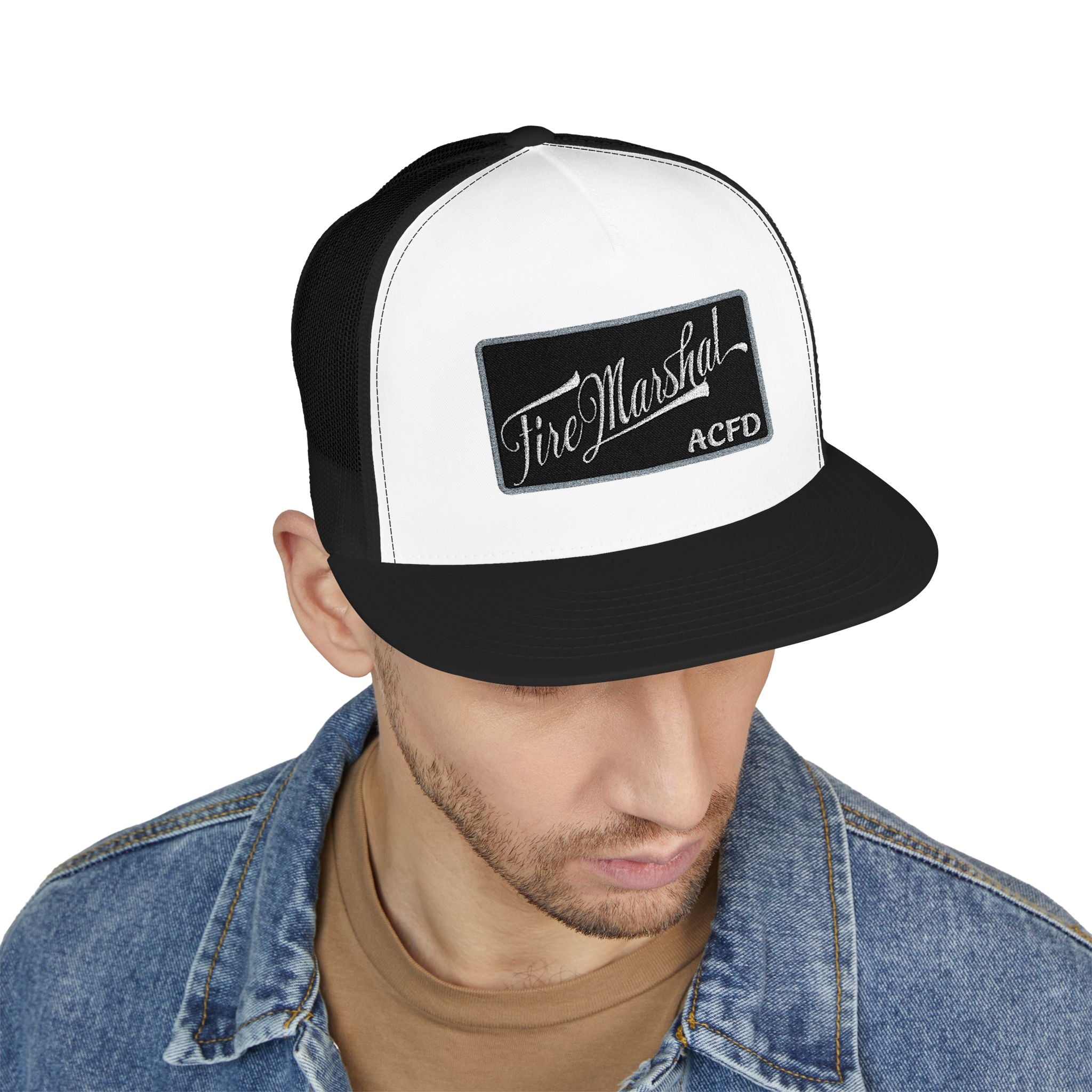 Arlington Fire Marshal Written - 5 Panel Trucker Cap (Embroidery)