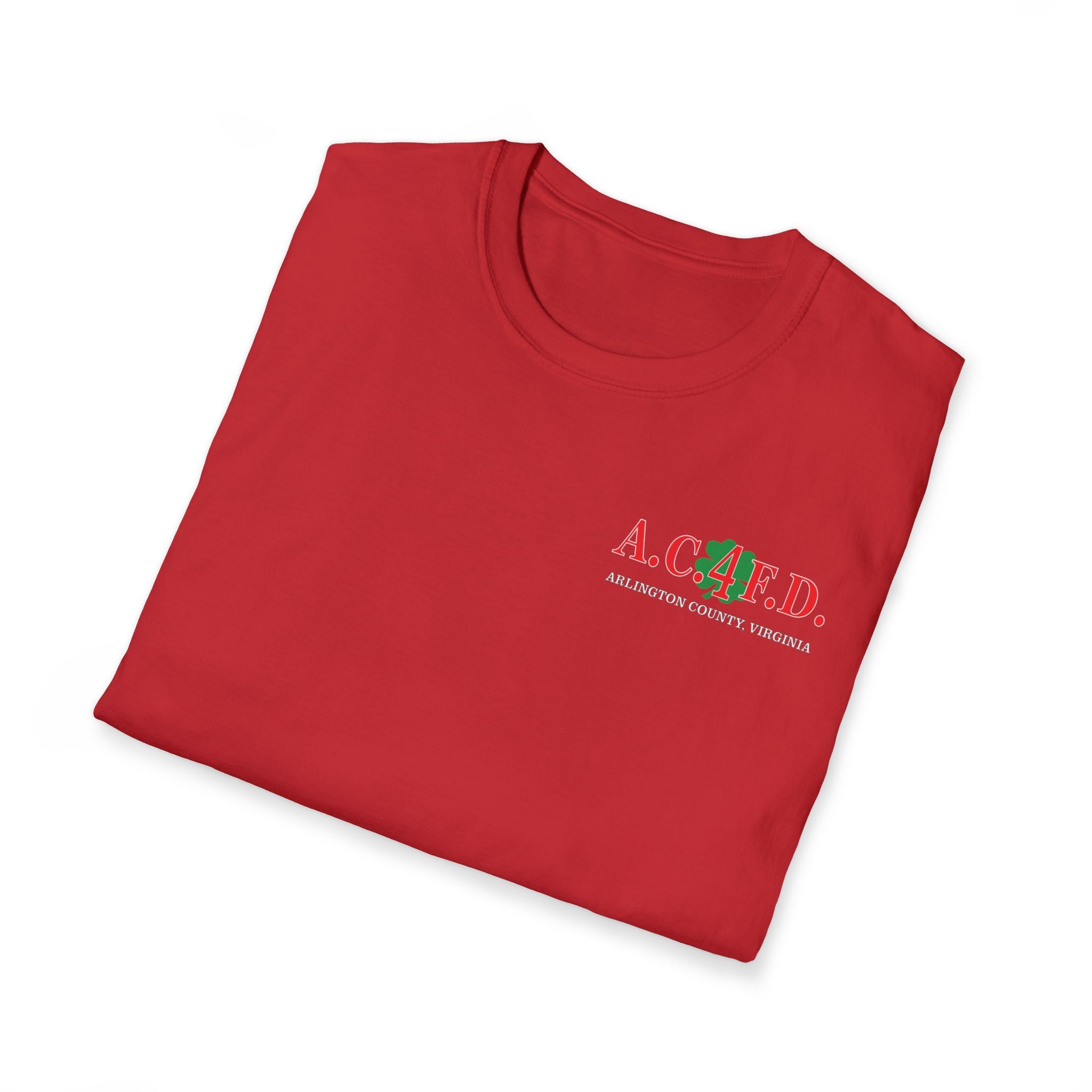 Station 4 acfd clover front/RatPack back - Gildan Soft Cotton Softstyle T-Shirt