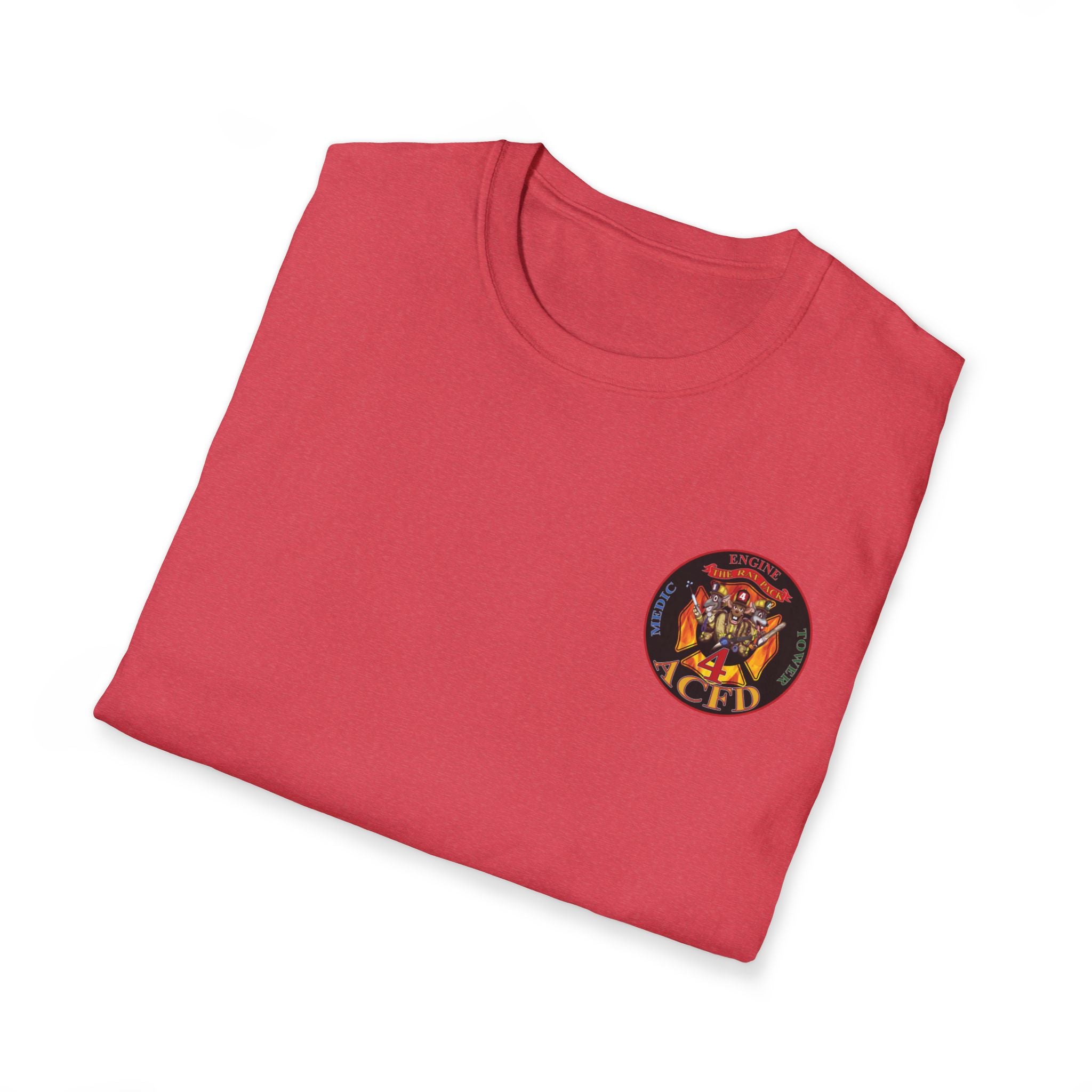 Station 4 RatPack front / acfd clover back - Gildan Soft Cotton Softstyle T-Shirt