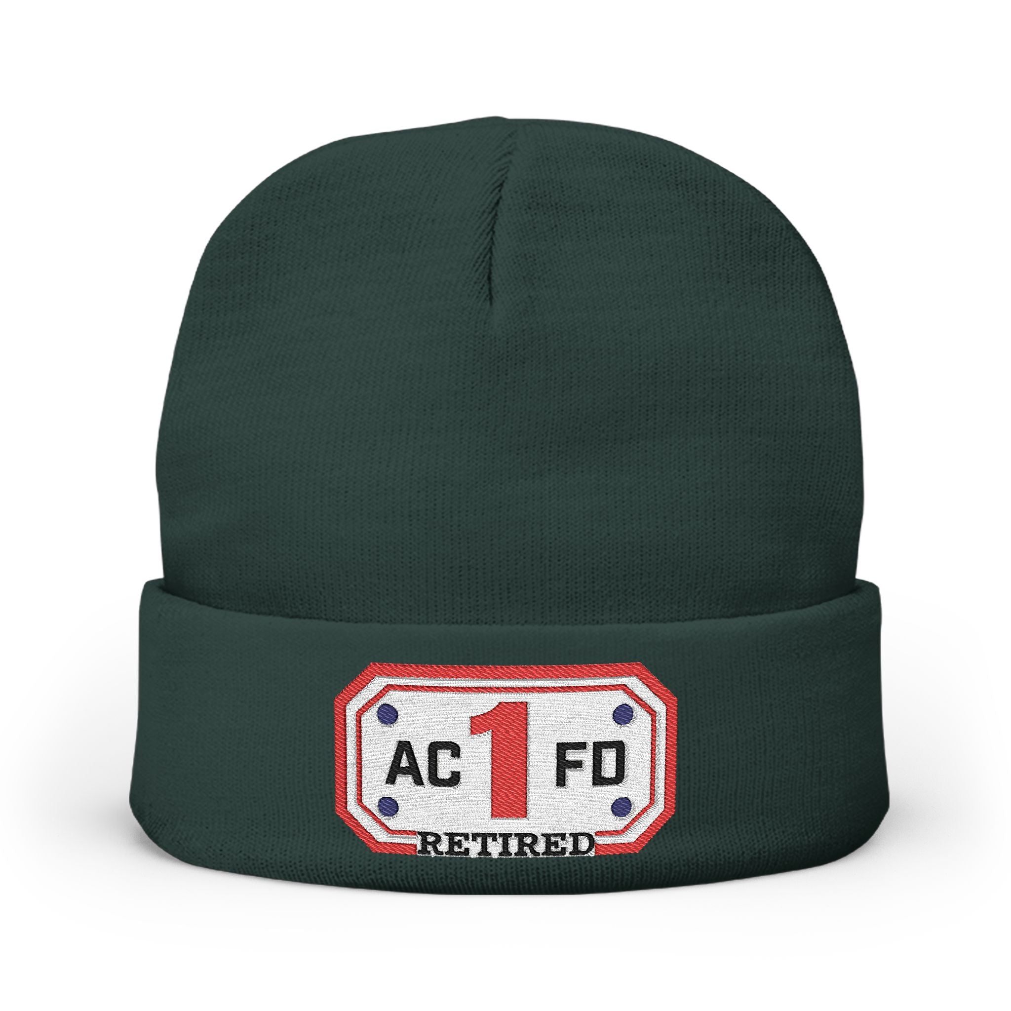 Retired Arlington Engine 1 - Knit Beanie (Embroidery)