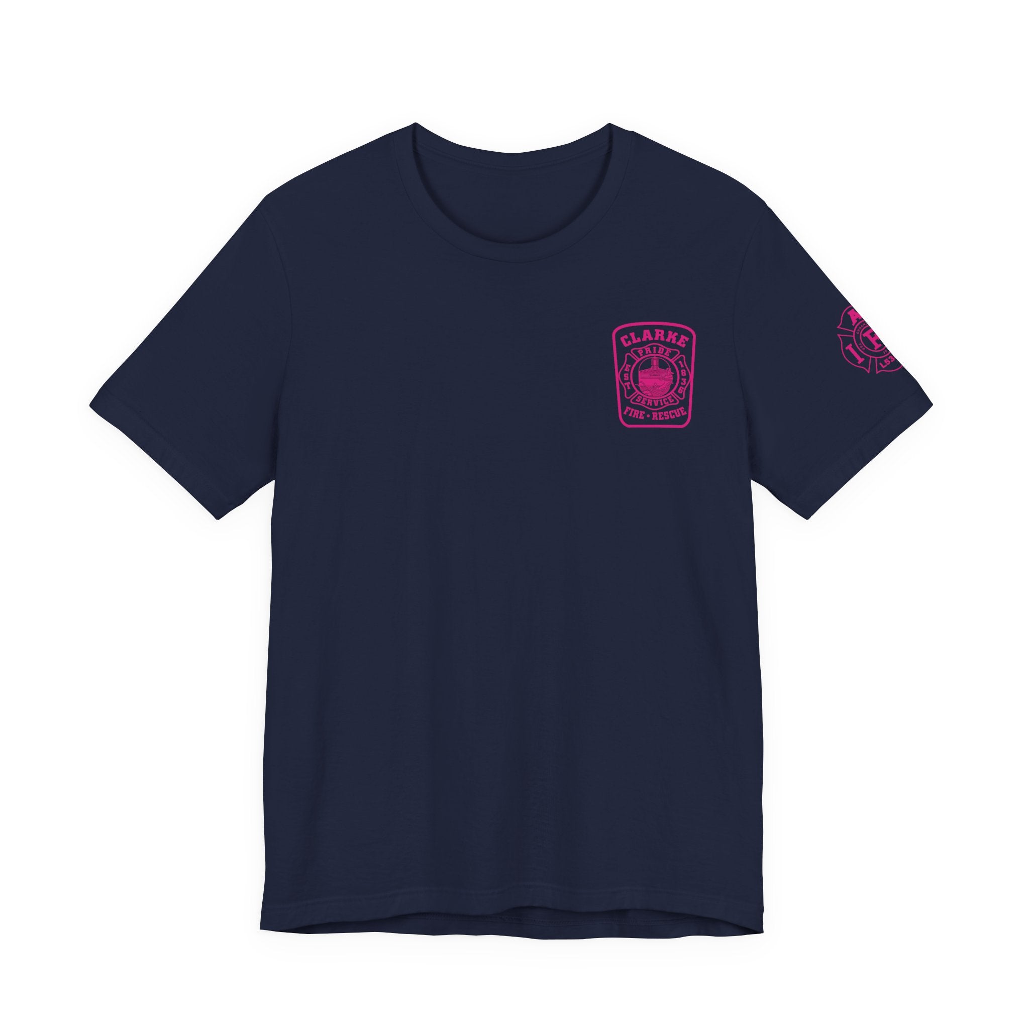 Clarke County Patch Fire Breast Cancer Dark Shirt (Portion of Proceeds go to Local 5304) - Bella+Canvas Soft Jersey Cotton Unisex Tee