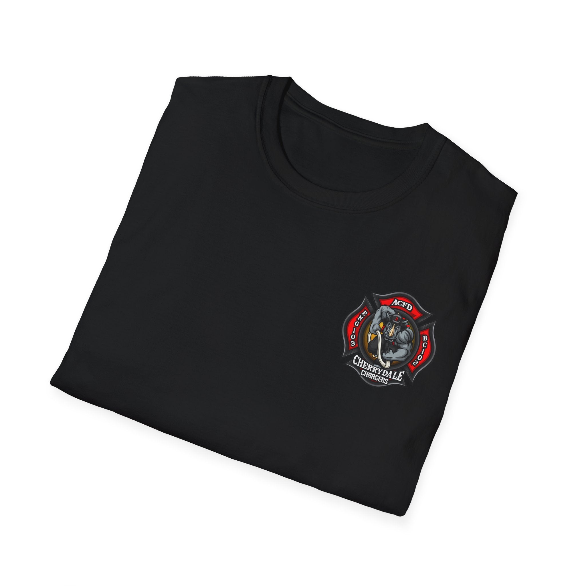 Station 3 Rhino Logo Officer - Gildan Soft Cotton Softstyle T-Shirt