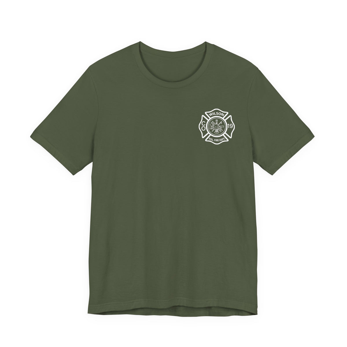 WVFC FD Logo wht Red Back wht- Unisex Jersey Short Sleeve Tee