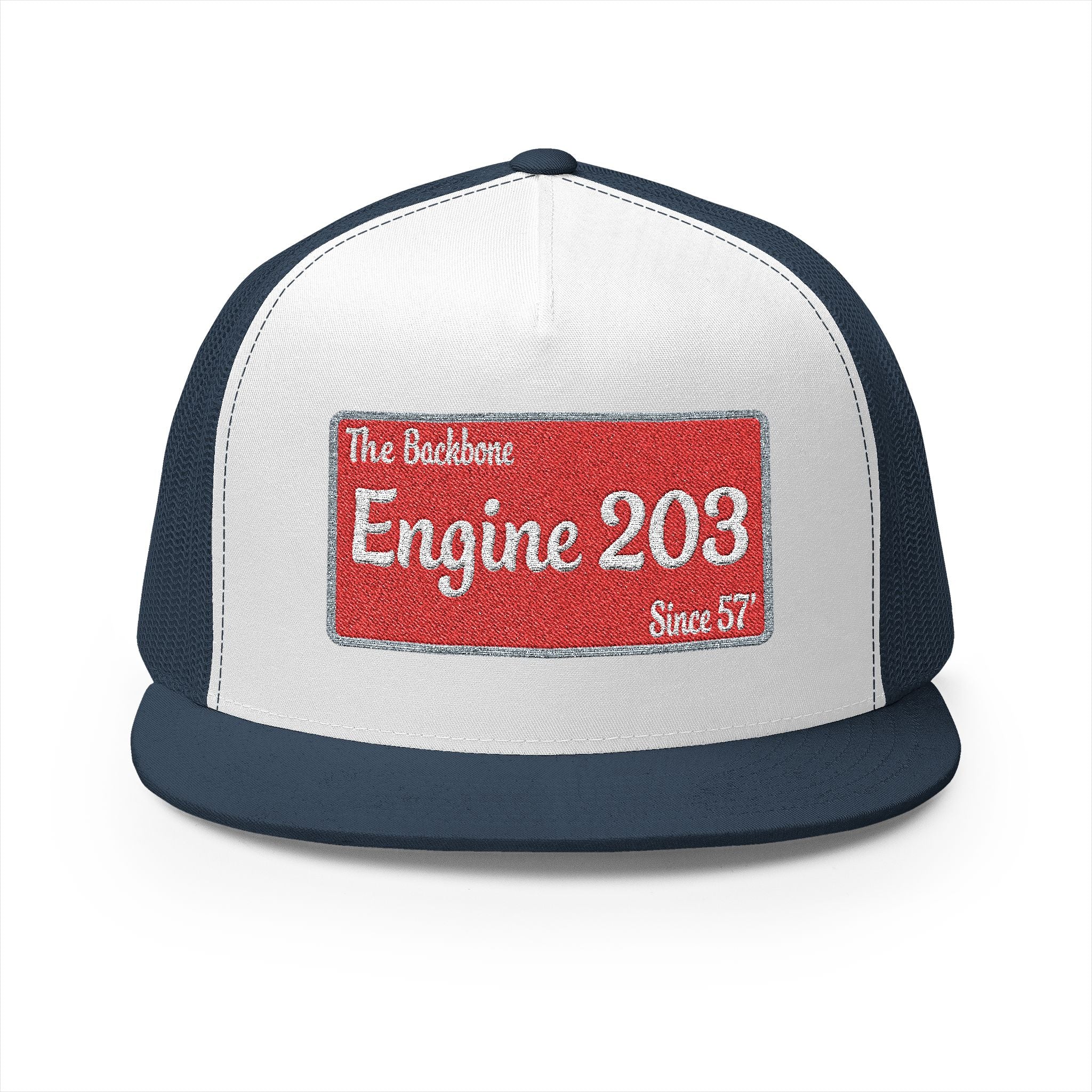 Engine 203 Remount Raiders -5 Panel Trucker Cap (Embroidery)