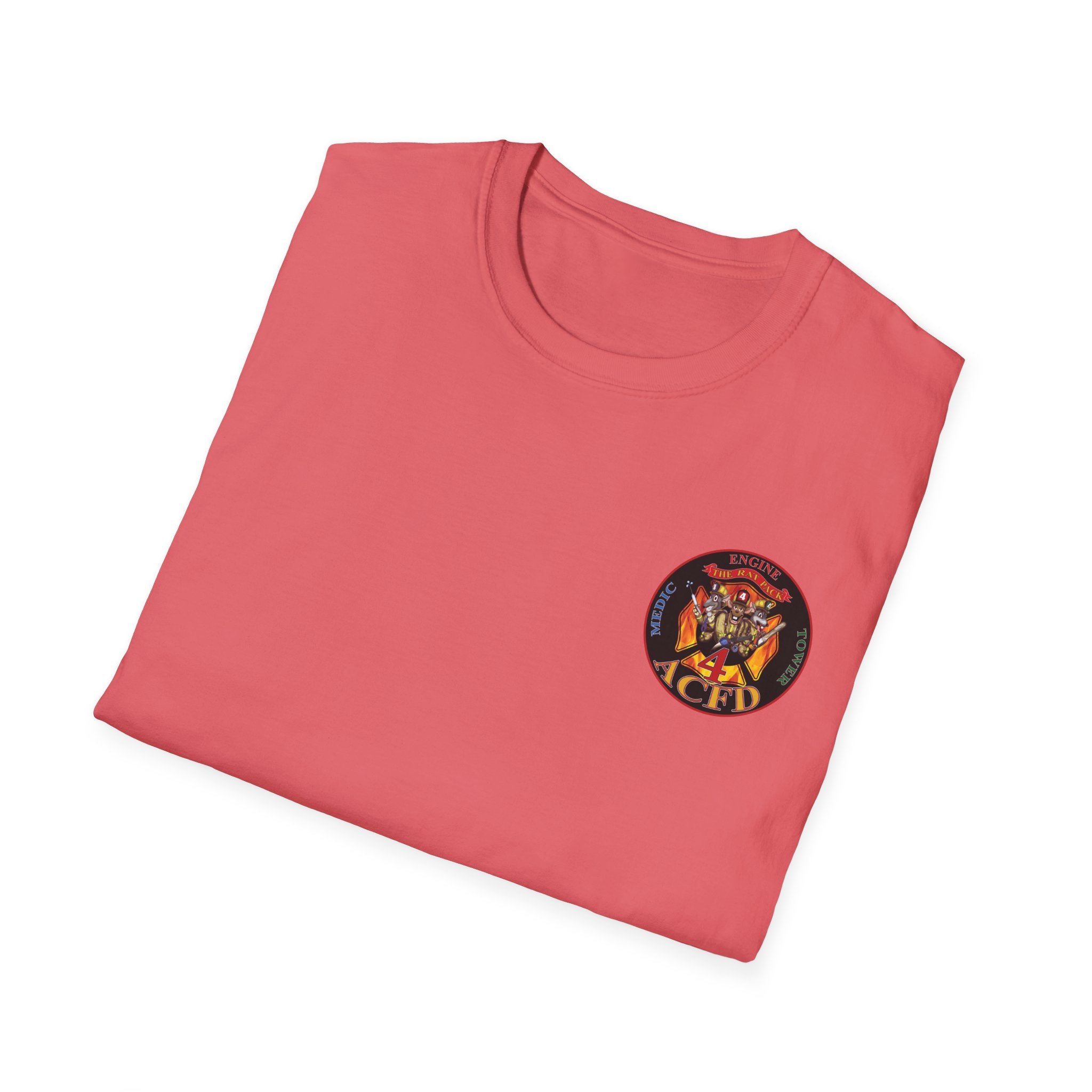 Station 4 RatPack front / acfd clover back - Gildan Soft Cotton Softstyle T-Shirt