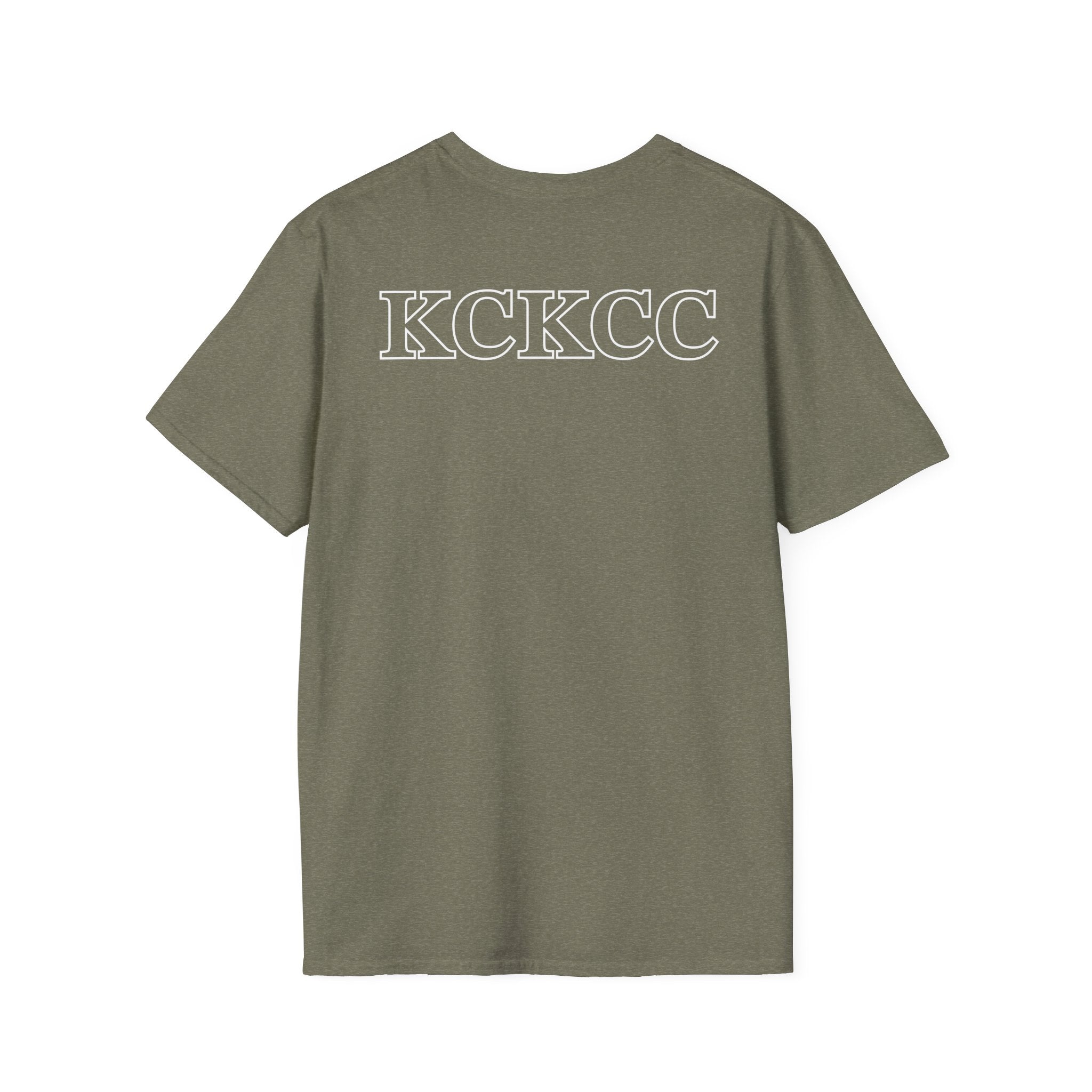 KCKCC Badge White outline - Gildan 64000 Unisex Softstyle T-Shirt