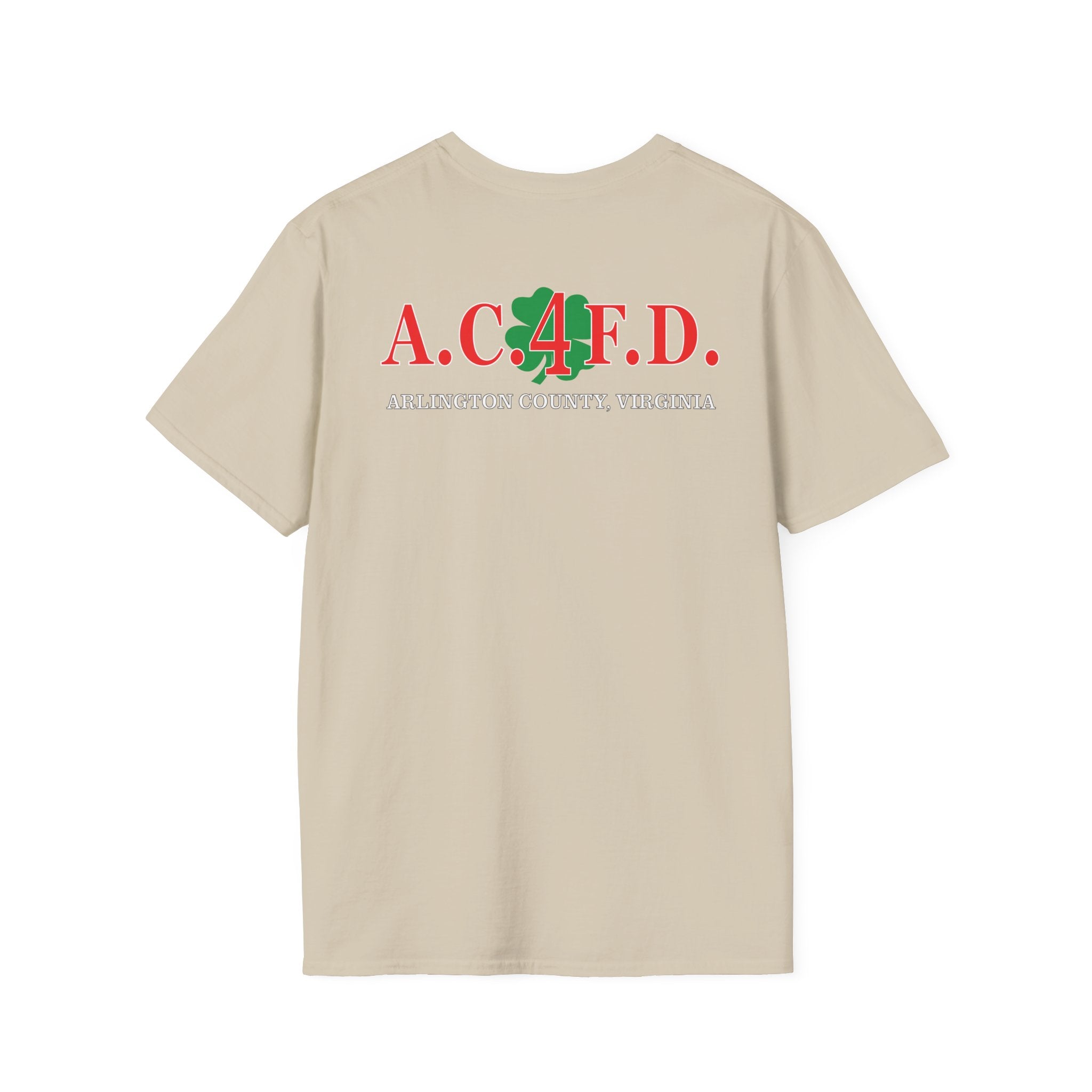 Station 4 Clover front / acfd clover back - Gildan Soft Cotton Softstyle T-Shirt