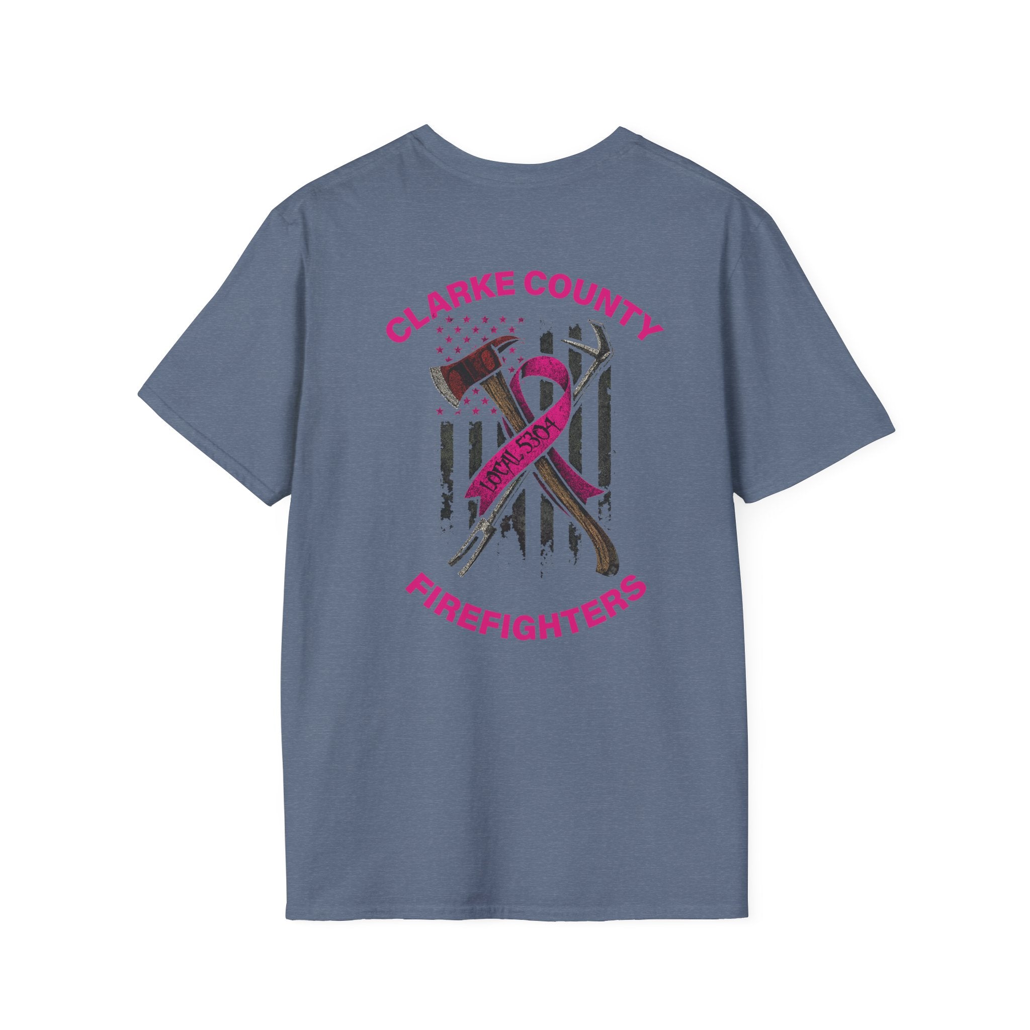 Clarke County Fire Breast Cancer (Portion of Proceeds go to Local 5304) - Gildan Soft Cotton Softstyle T-Shirt