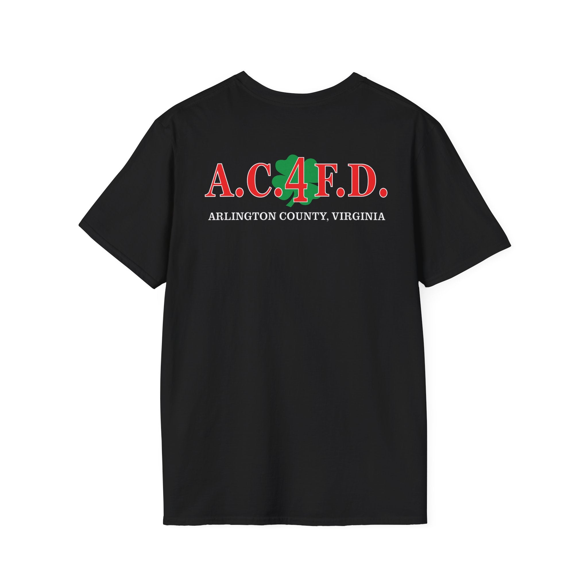 Station 4 RatPack front / acfd clover back - Gildan Soft Cotton Softstyle T-Shirt