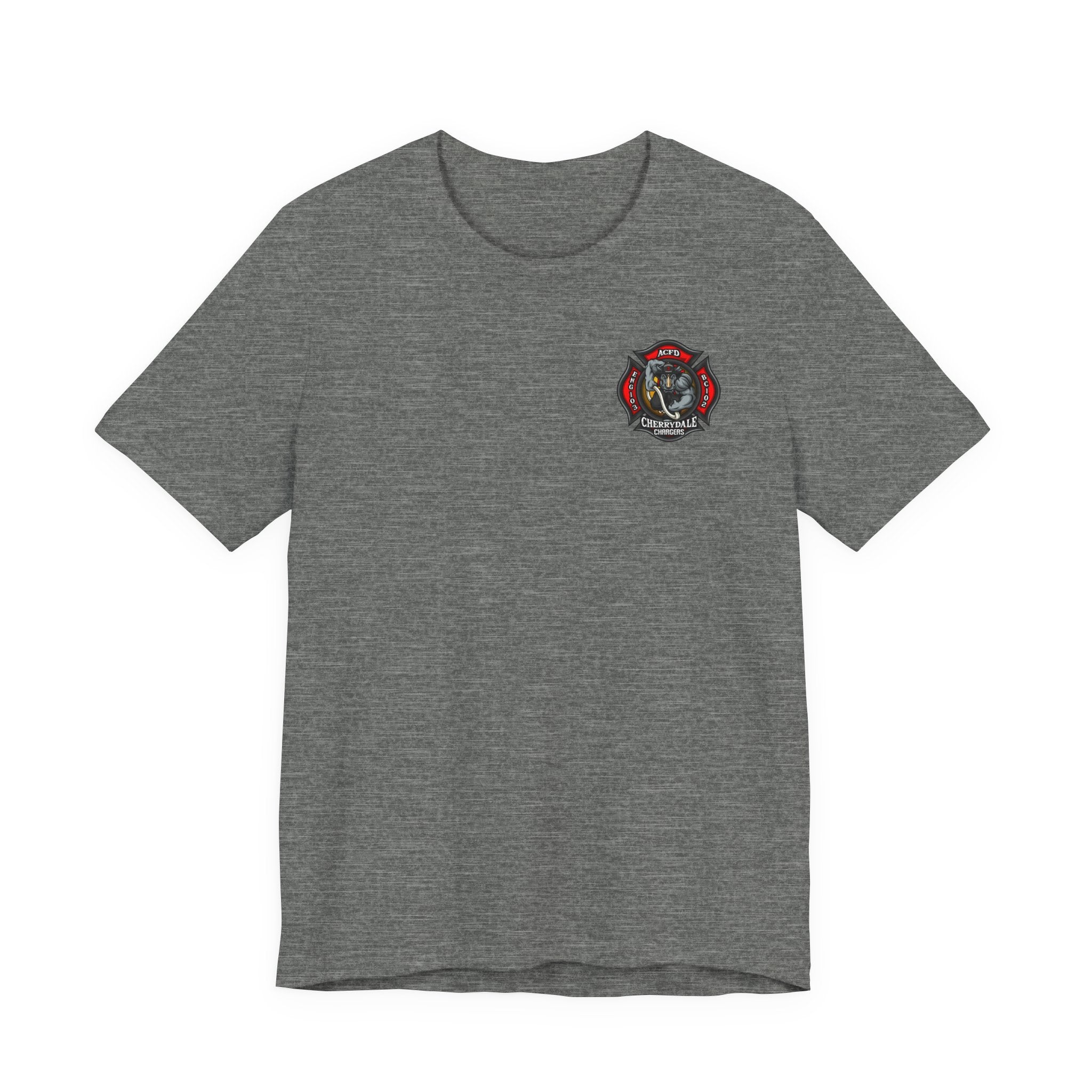 Station 3 Rhino Logo Firefighter Back - Bella+Canvas Soft Unisex Tee-