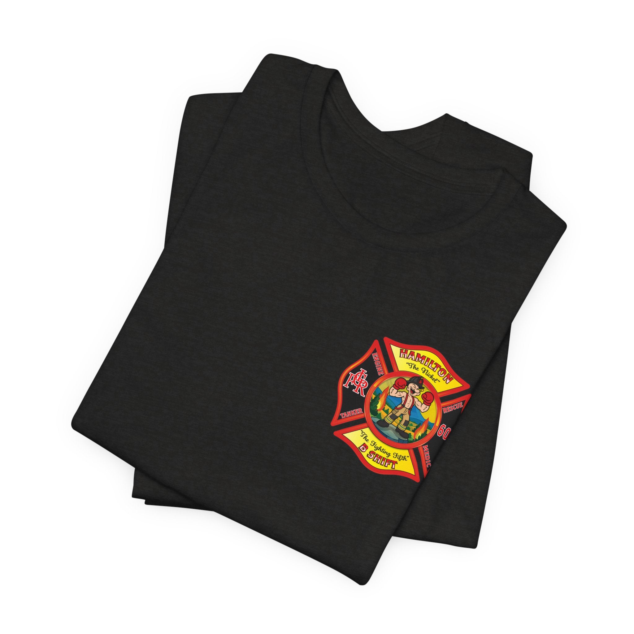 (Bigger Chest logo) LCFR Hamilton Station 5 version 4 Nickel Back- Bella+Canvas Soft Unisex Tee