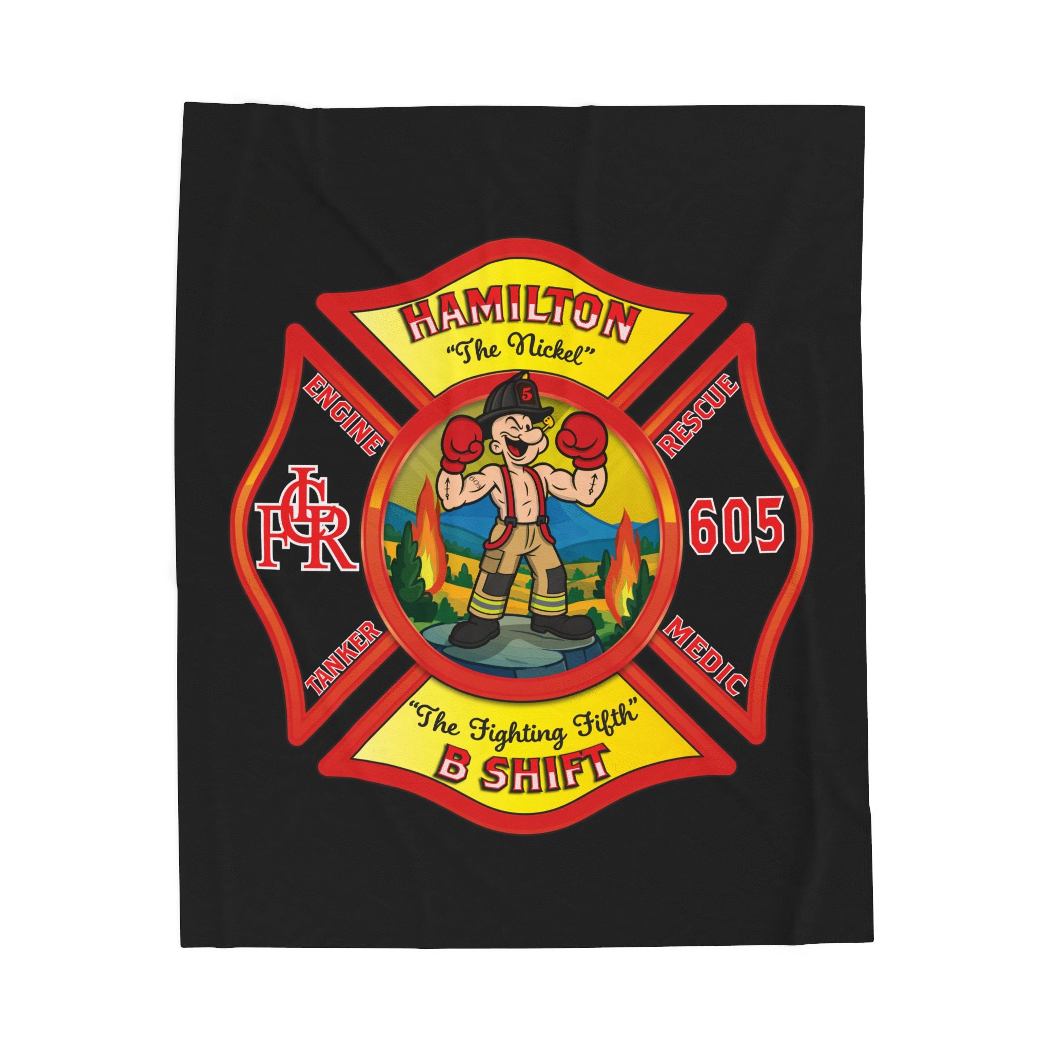 LCFR Hamilton Station 5 - Black Velveteen Plush Blanket