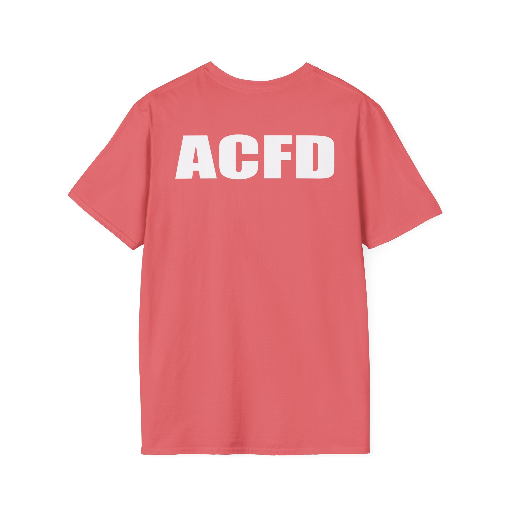 Station 3 Rhino Logo Firefighter Back - Gildan Soft Cotton Softstyle T-Shirt