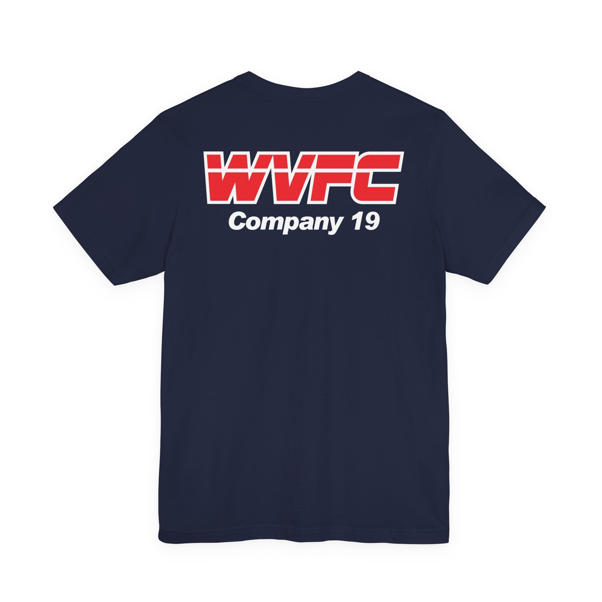 WVFC FD Logo wht Red Back wht- Unisex Jersey Short Sleeve Tee