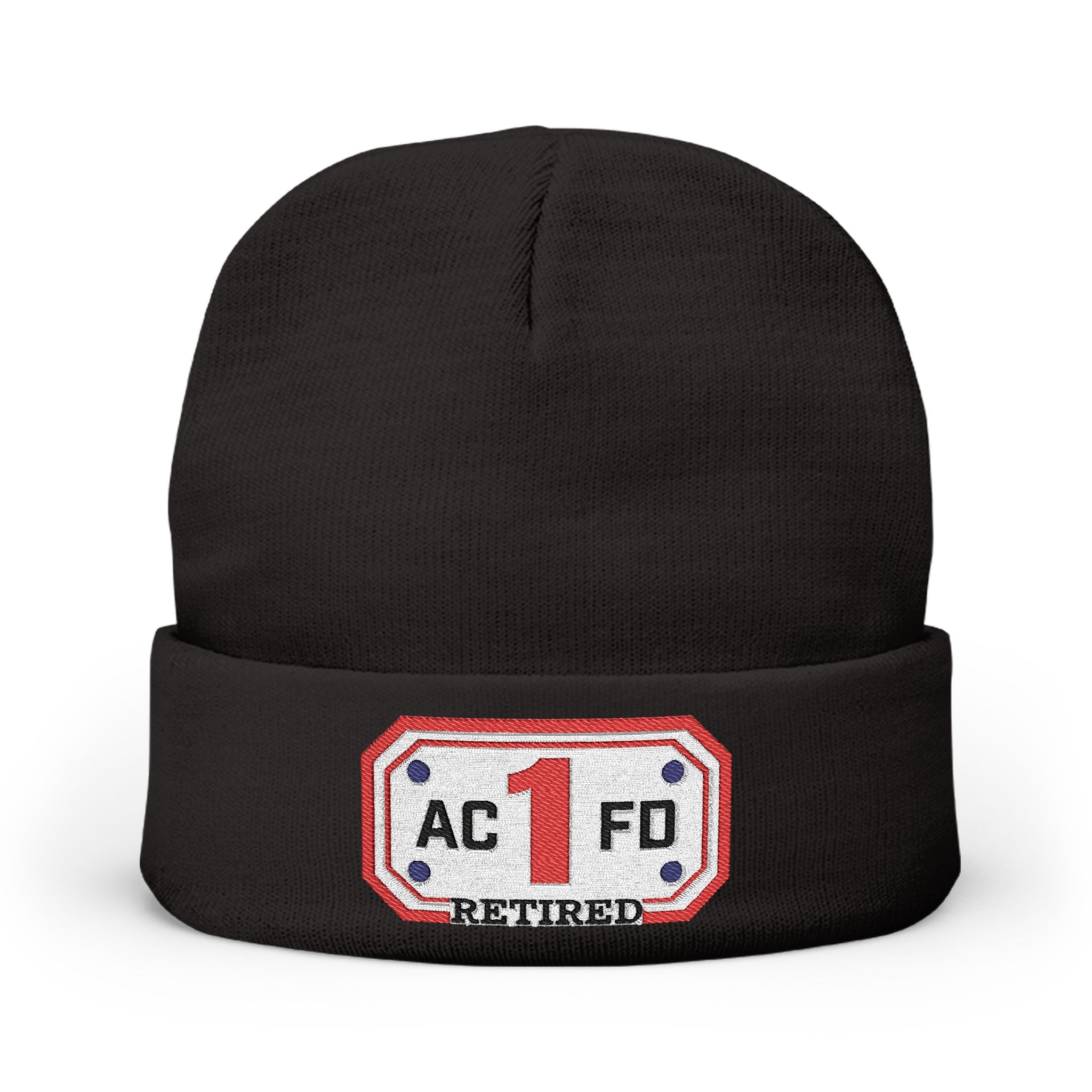 Retired Arlington Engine 1 - Knit Beanie (Embroidery)