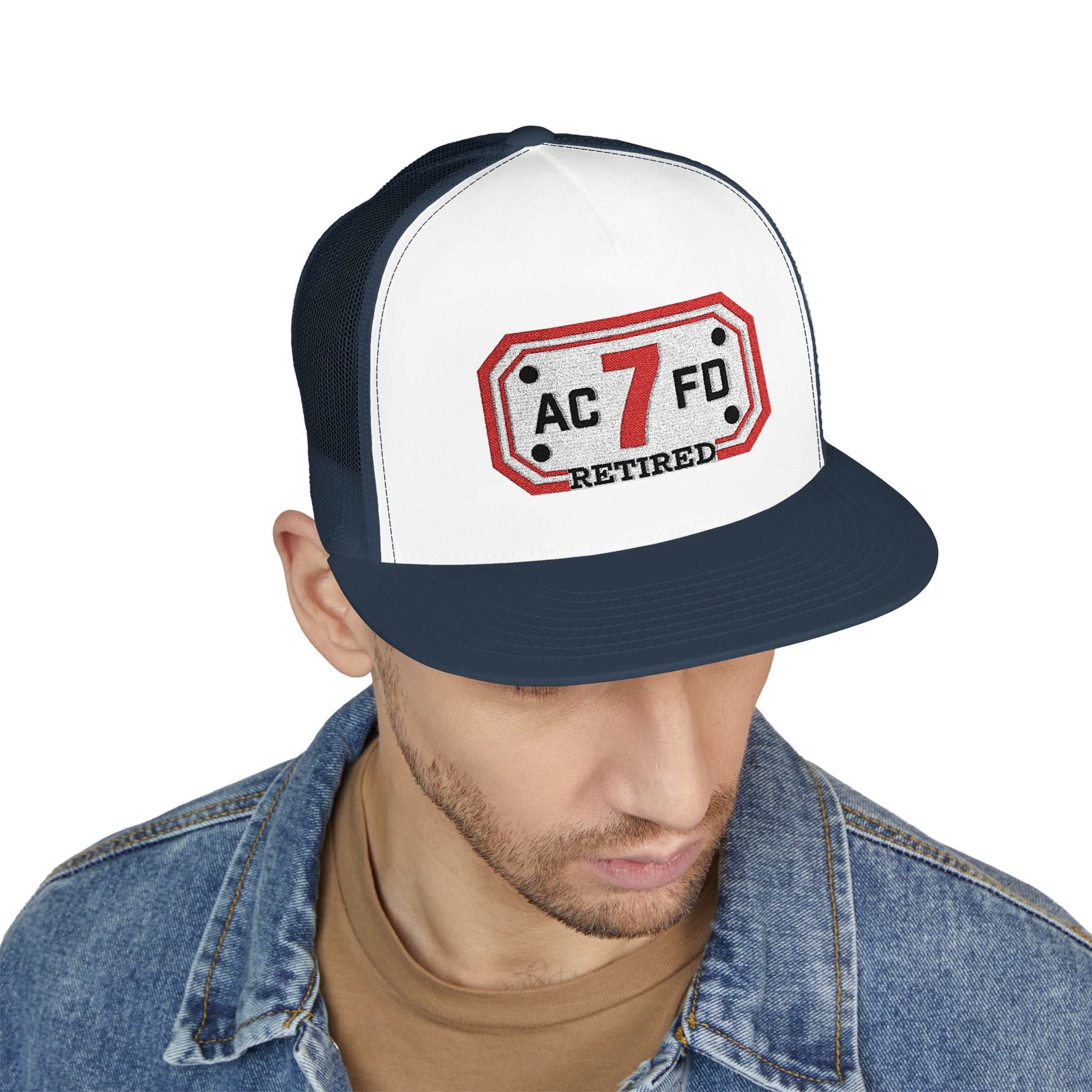 Retired Arlington Engine 7 - 5 Panel Trucker Cap (Embroidery)