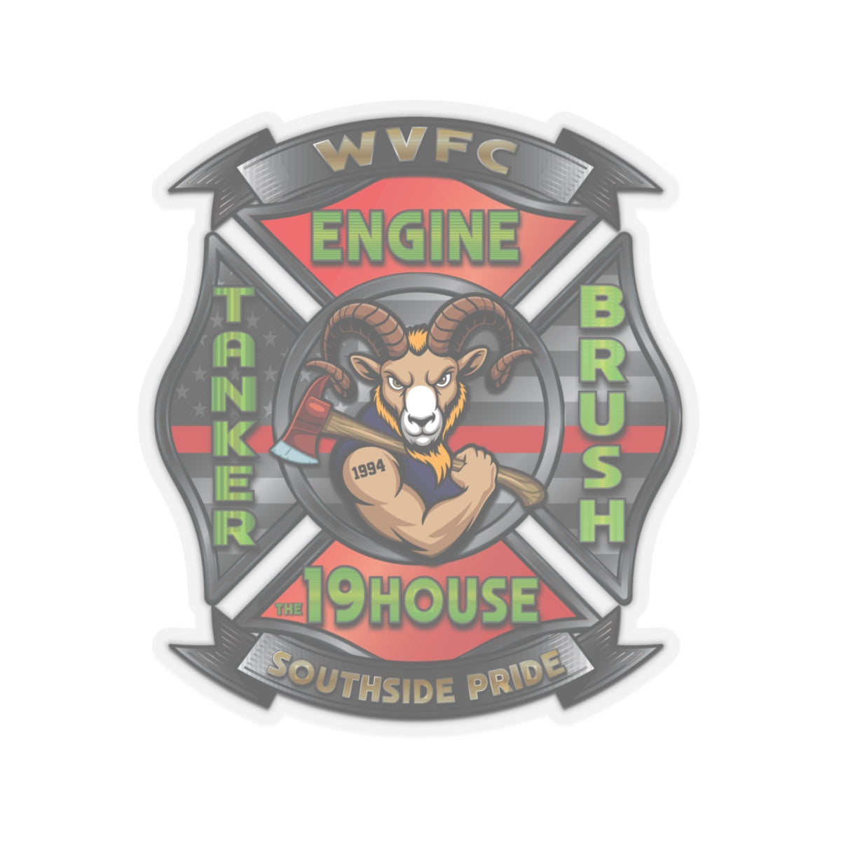 WVFC Goat Logo 2 - Kiss-Cut Stickers