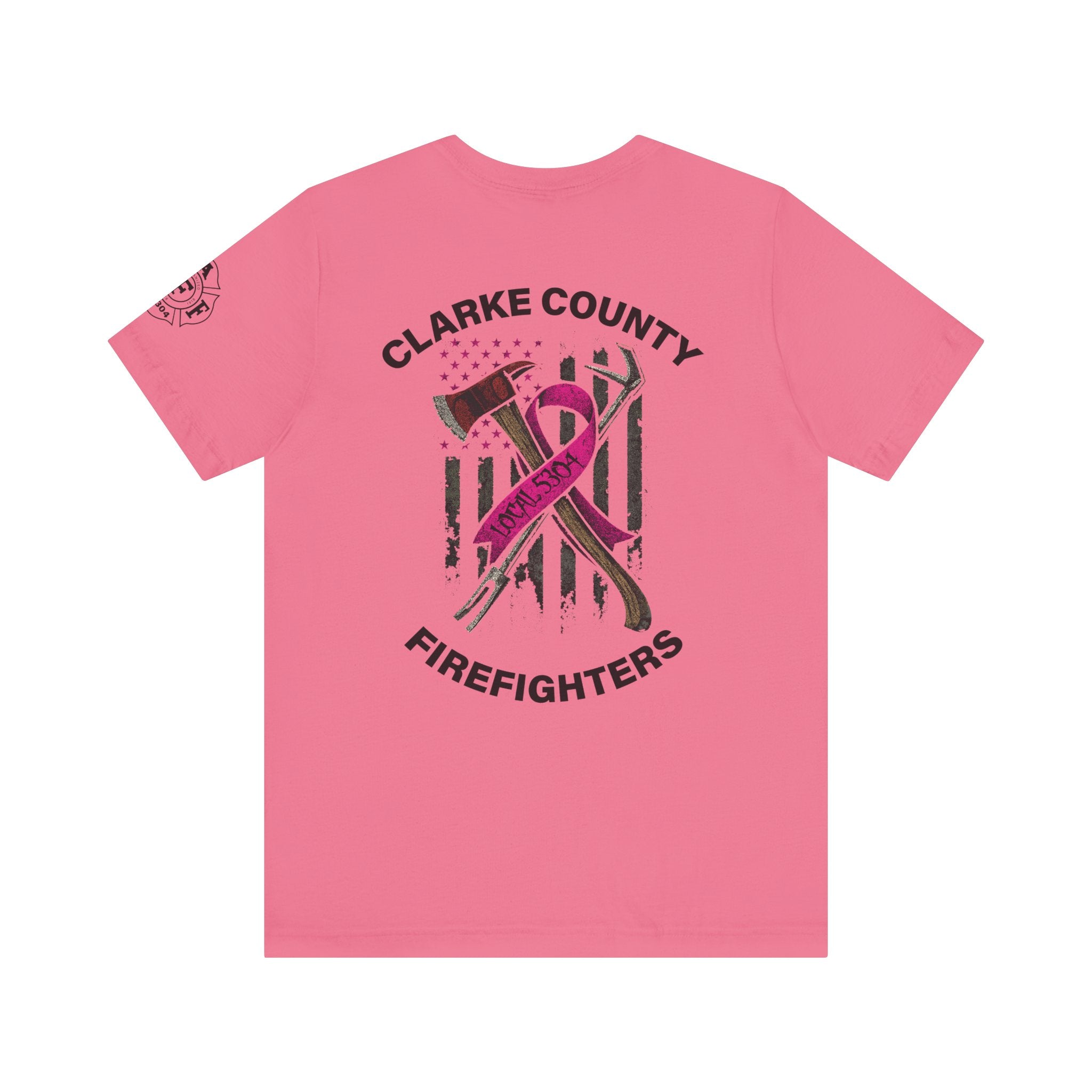 Clarke County Patch Fire Breast Cancer (Portion of Proceeds go to Local 5304) - Bella+Canvas Soft Jersey Cotton Unisex Tee