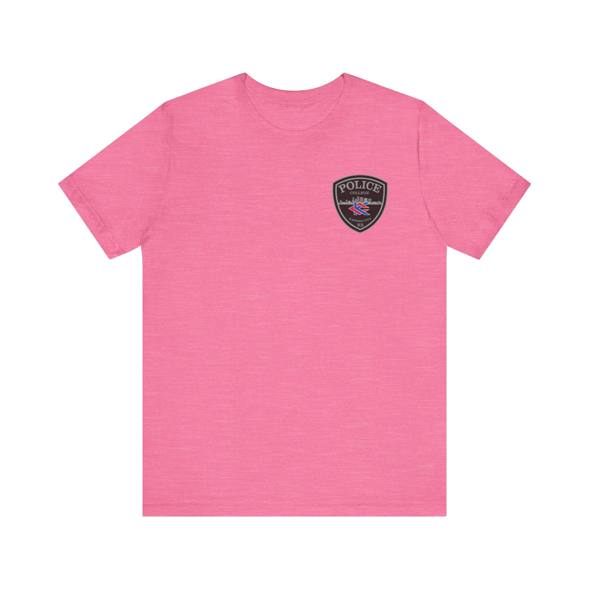 KCKCC Police Patch Black & White NoBack- Unisex Jersey Short Sleeve Tee