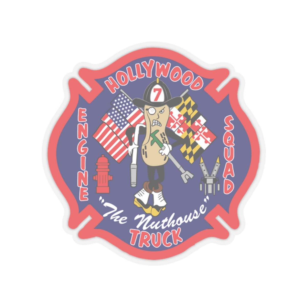 Kiss-Cut Stickers - Hollywood Maryland Vol. Fire Dept.