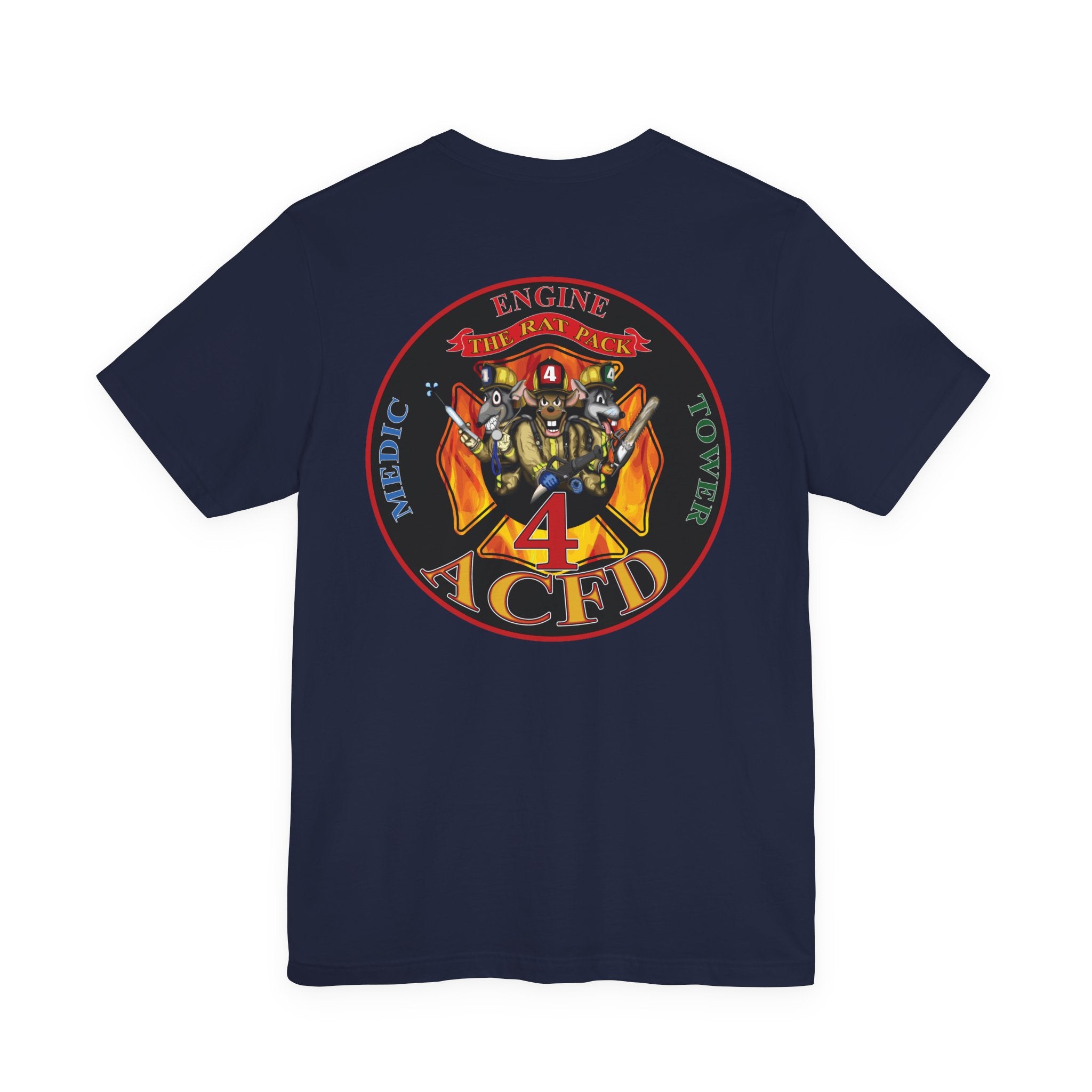 Station 4 RatPack on Back Clover Front - Bella+Canvas Soft Unisex Tee