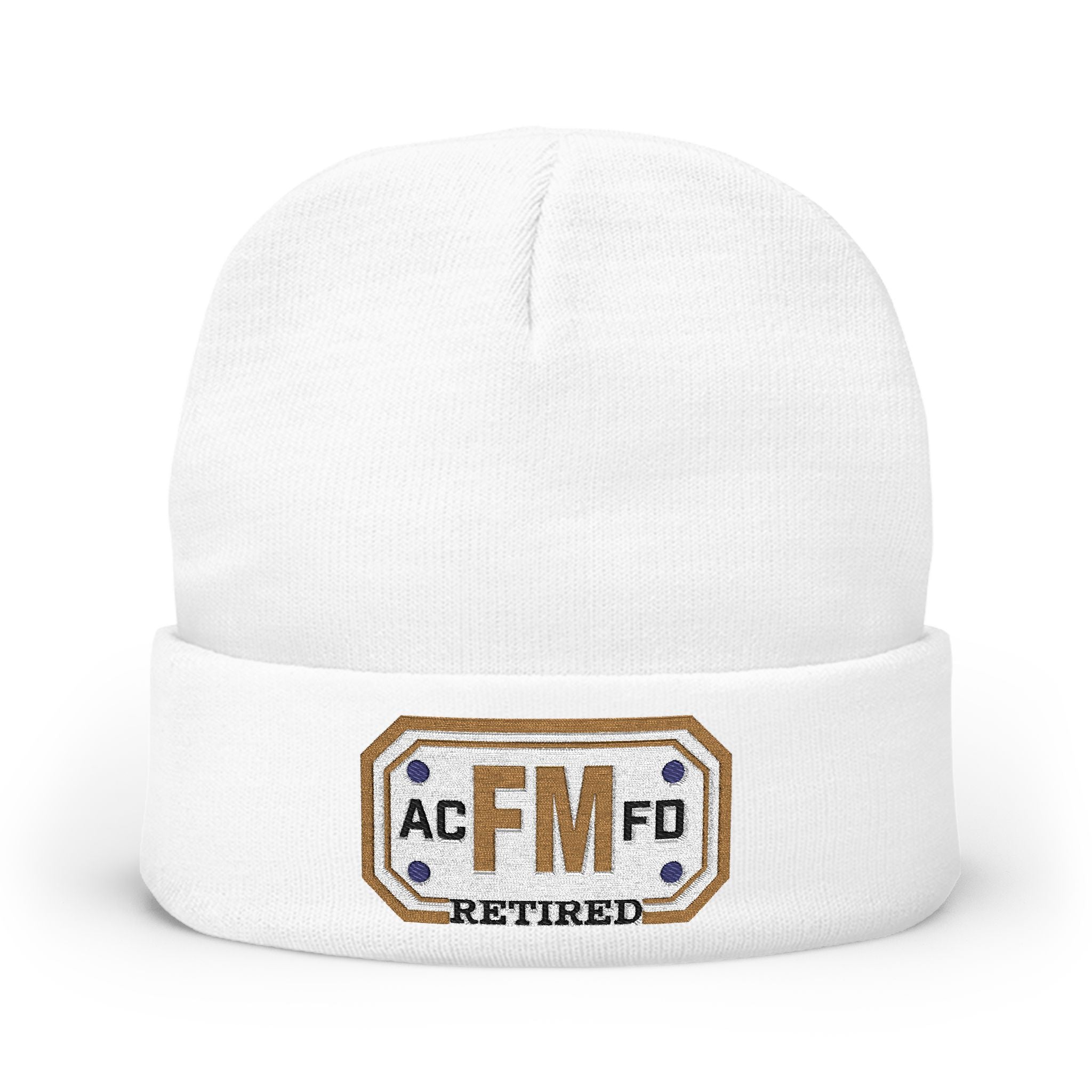 Retired Arlington Fire Marshal Gold - Knit Beanie (Embroidery)
