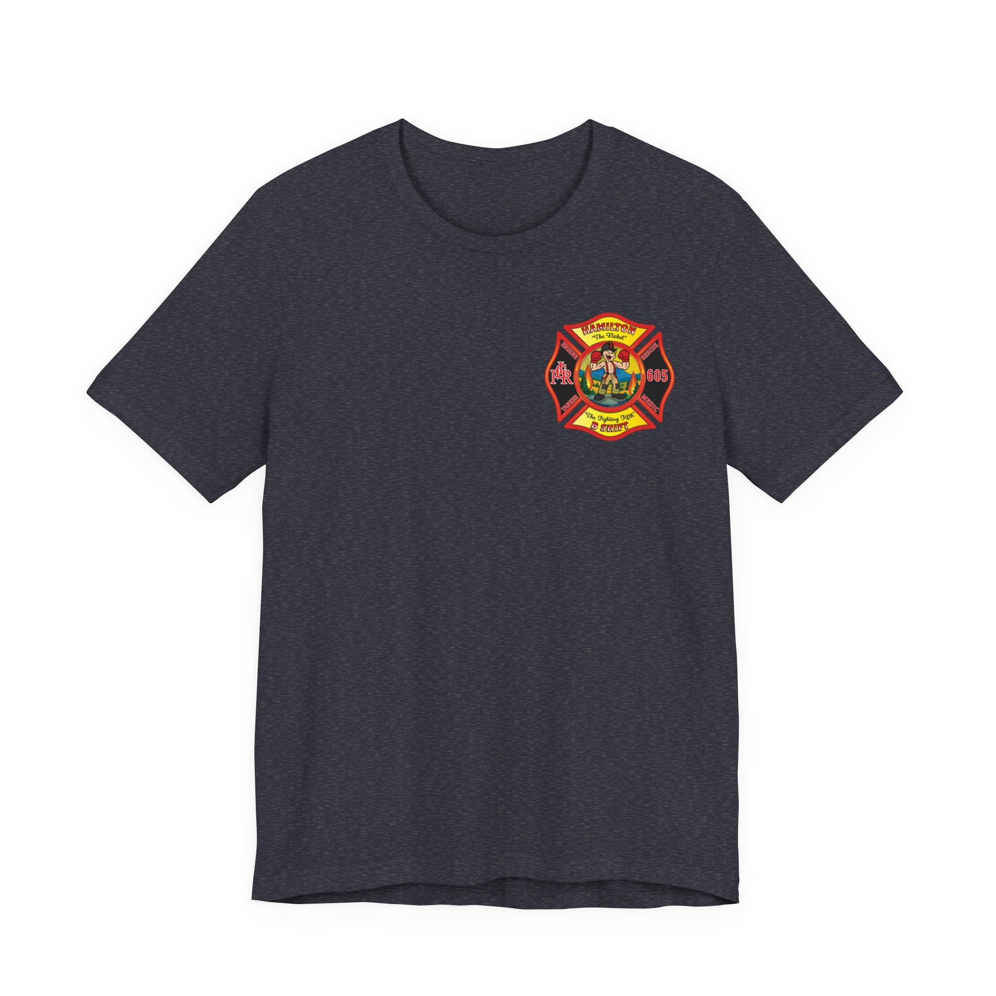 (Bigger Chest logo) LCFR Hamilton Station 5 version 4 Nickel Back- Bella+Canvas Soft Unisex Tee