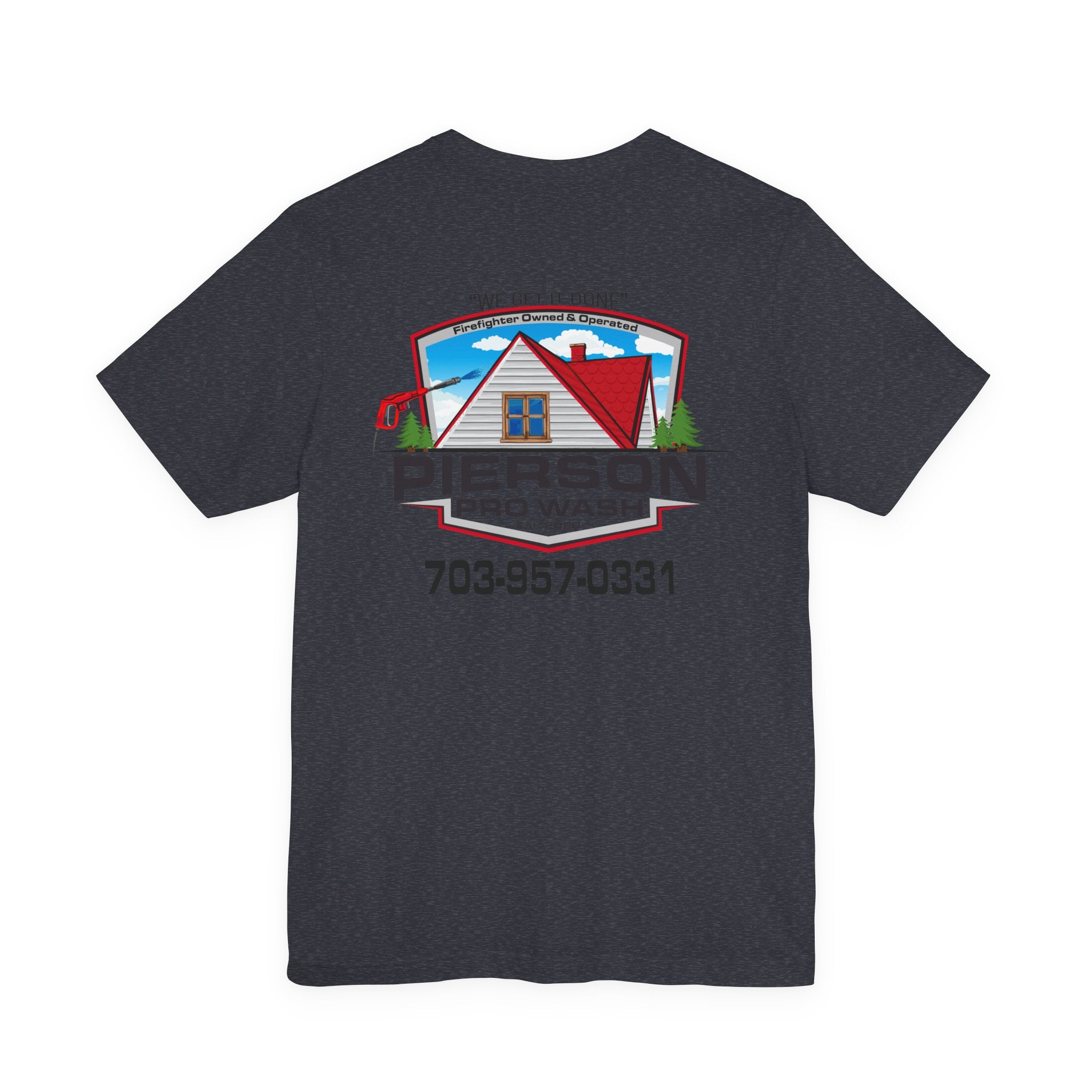 Pierson Pro Wash White Shirt Logo - Bella+Canvas Soft Unisex Tee