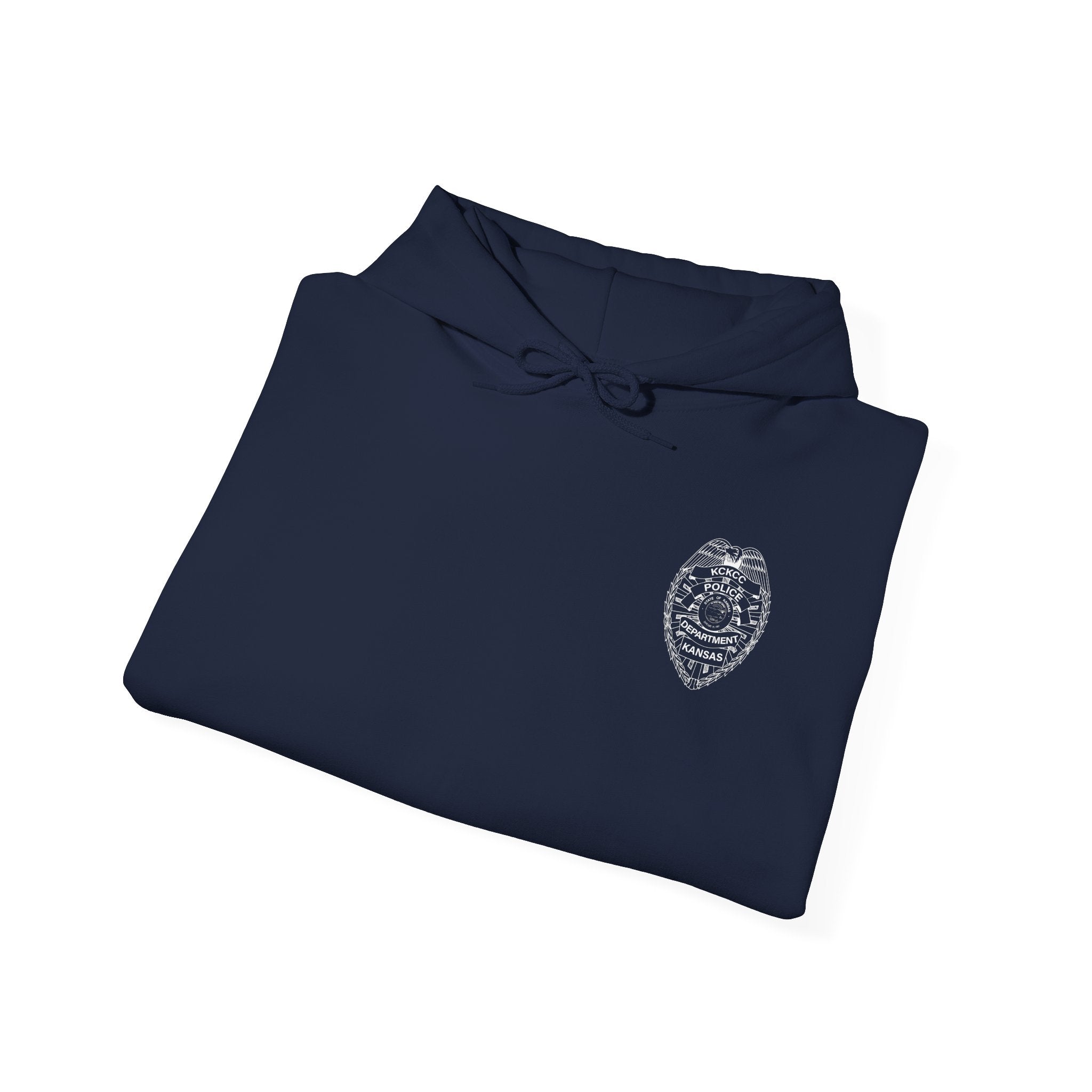 KCKCC Police Badge White outline - Gildan 18500 Unisex Heavy Blend™ Hooded Sweatshirt