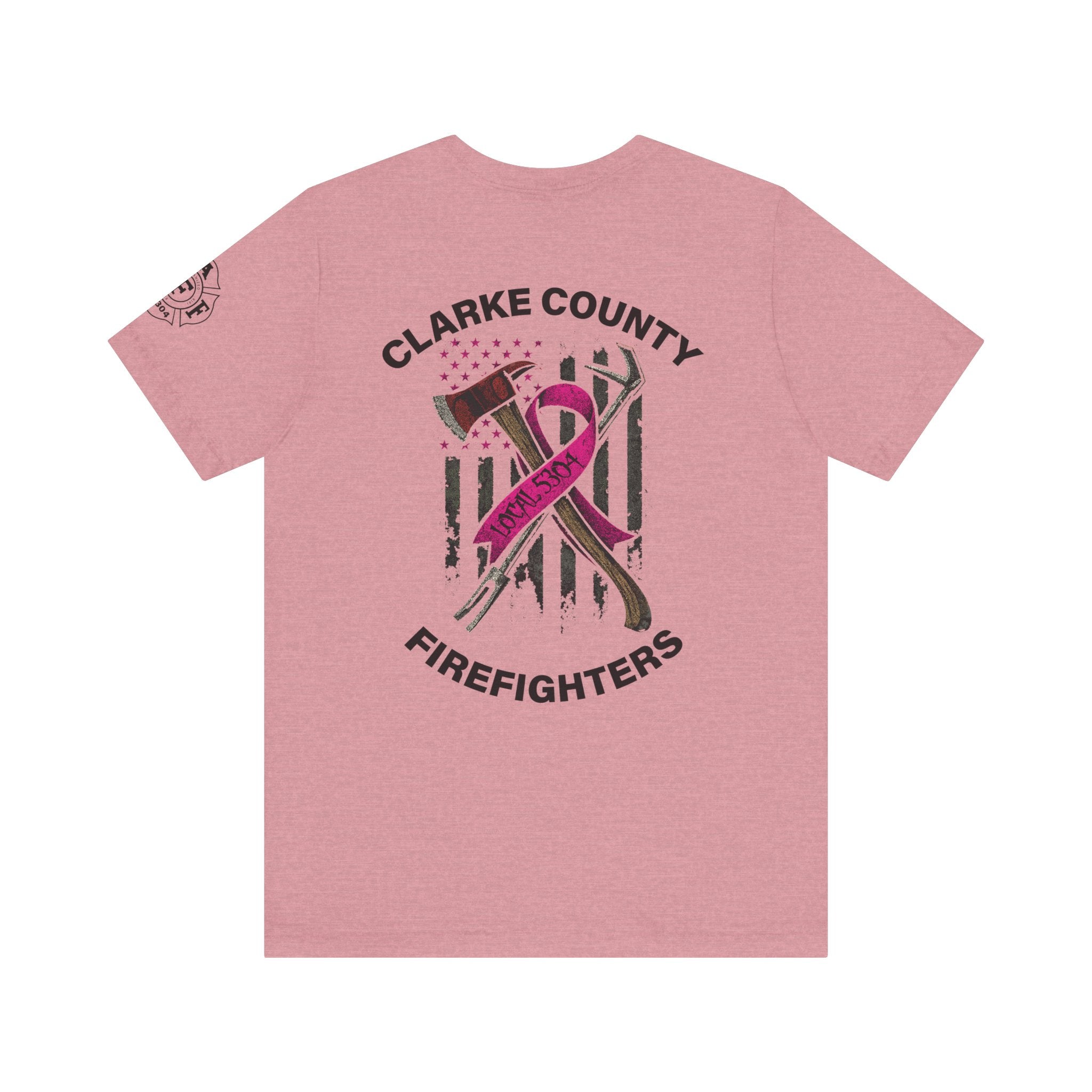 Clarke County Patch Fire Breast Cancer (Portion of Proceeds go to Local 5304) - Bella+Canvas Soft Jersey Cotton Unisex Tee