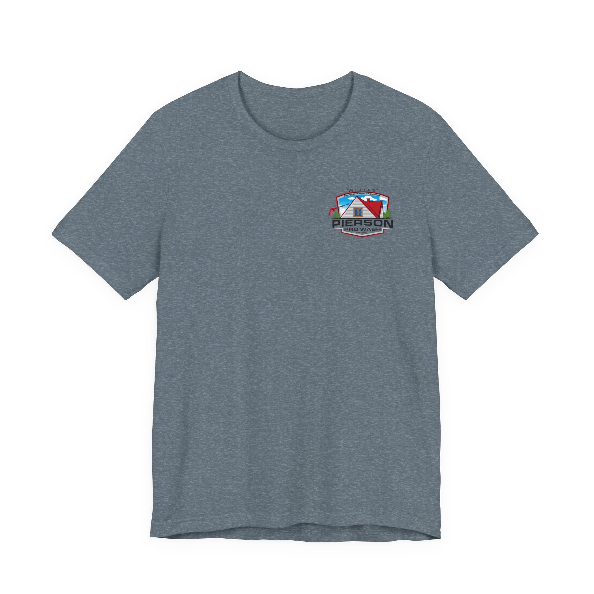 Pierson Pro Wash White Shirt Logo - Bella+Canvas Soft Unisex Tee