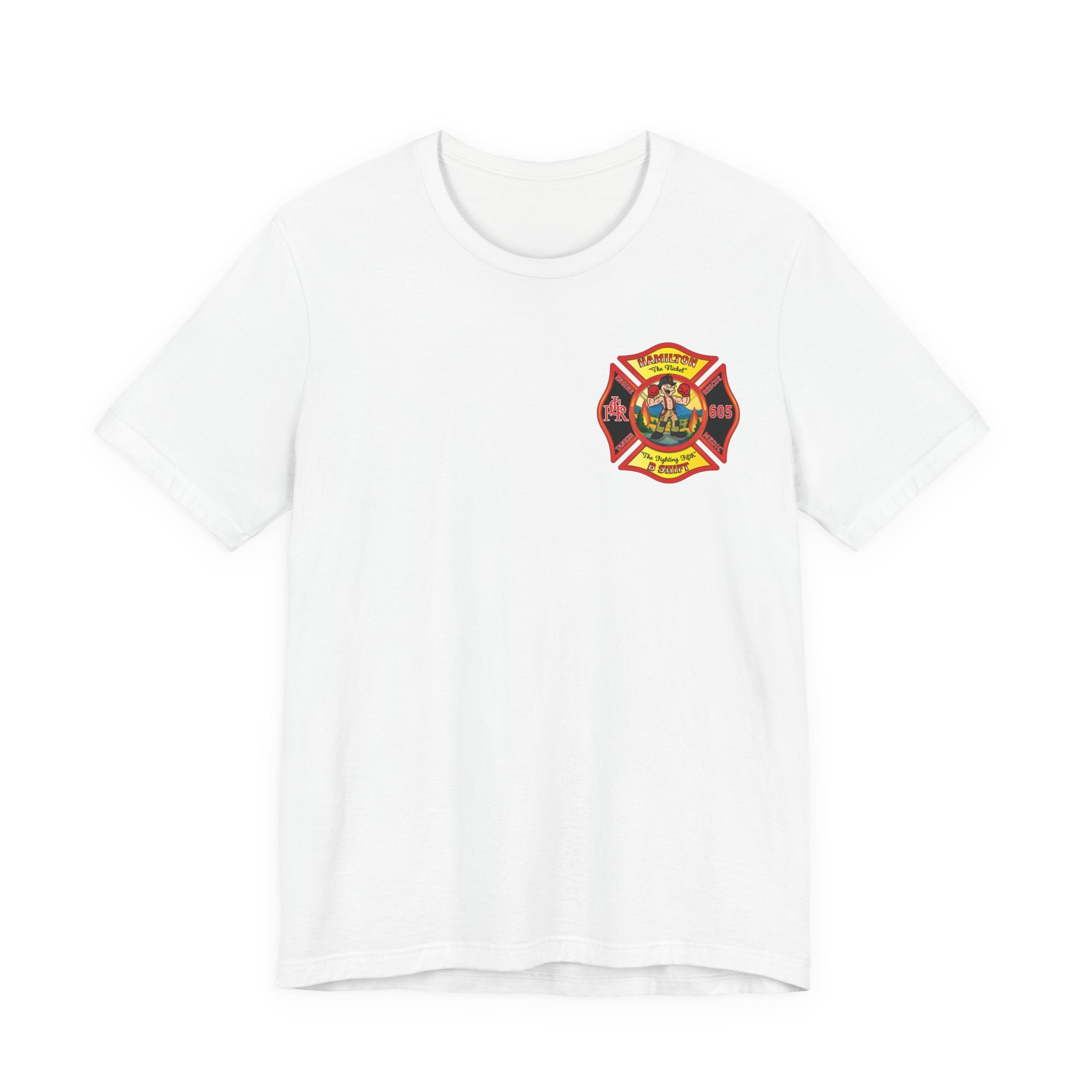 (Bigger Chest logo) LCFR Hamilton Station 5 version 4 Nickel Back- Bella+Canvas Soft Unisex Tee