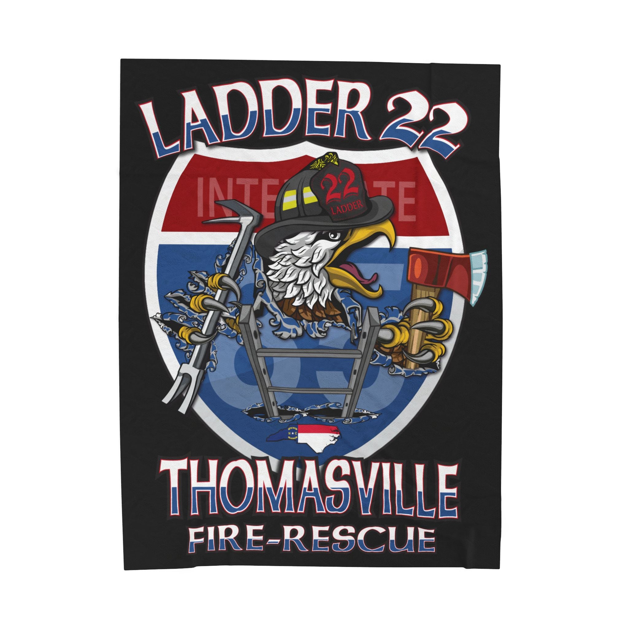 Thomasville NC Fire (version 2) - Velveteen Plush Blanket