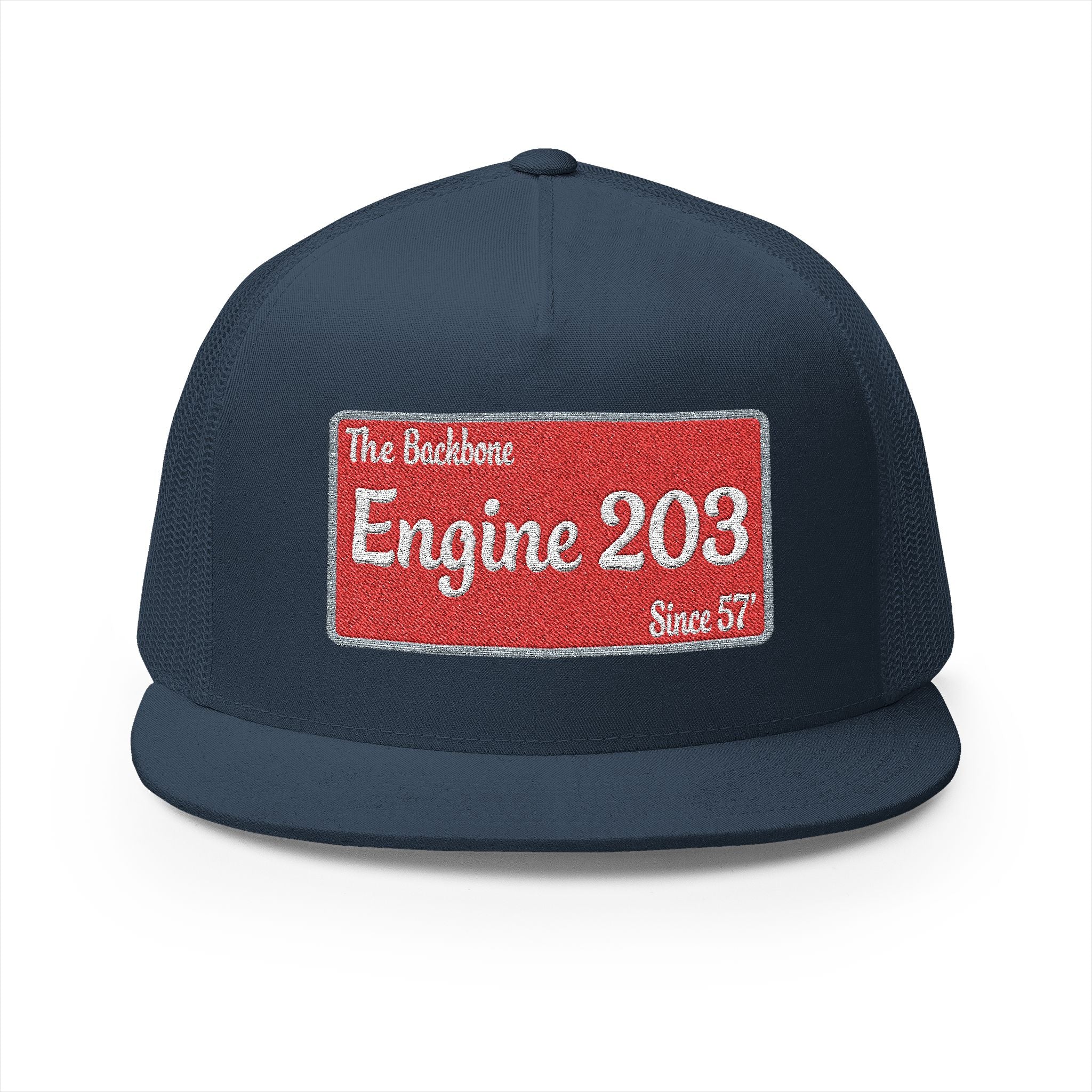Engine 203 Remount Raiders -5 Panel Trucker Cap (Embroidery)
