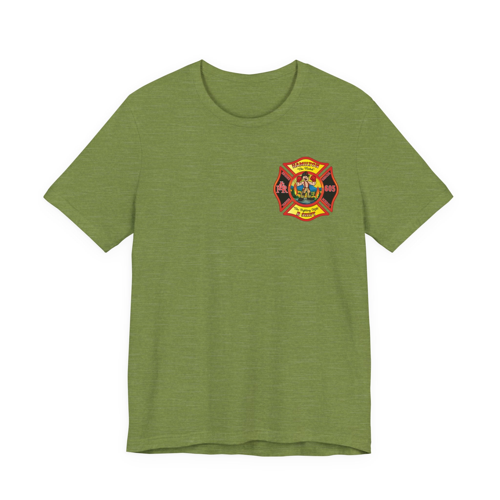(Bigger Chest logo) LCFR Hamilton Station 5 version 4 Nickel Back- Bella+Canvas Soft Unisex Tee