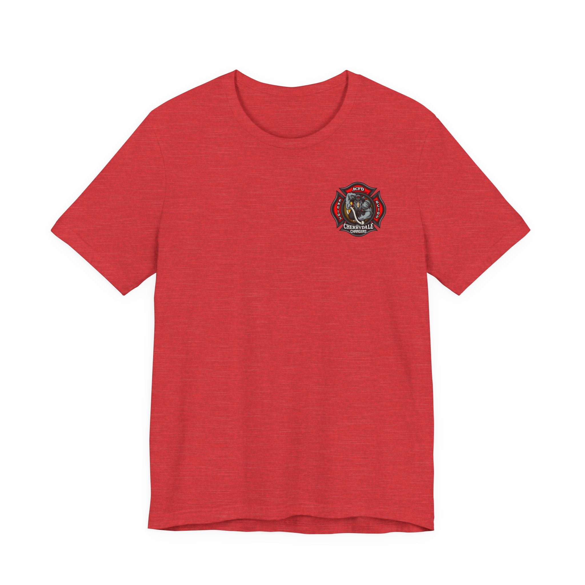 Station 3 Rhino Logo Firefighter Back - Bella+Canvas Soft Unisex Tee-