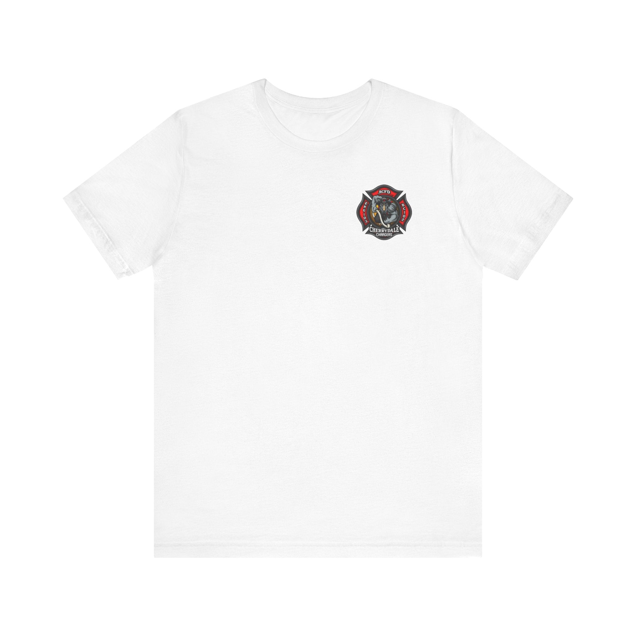 Station 3 Rhino Logo Firefighter Back - Bella+Canvas Soft Unisex Tee-