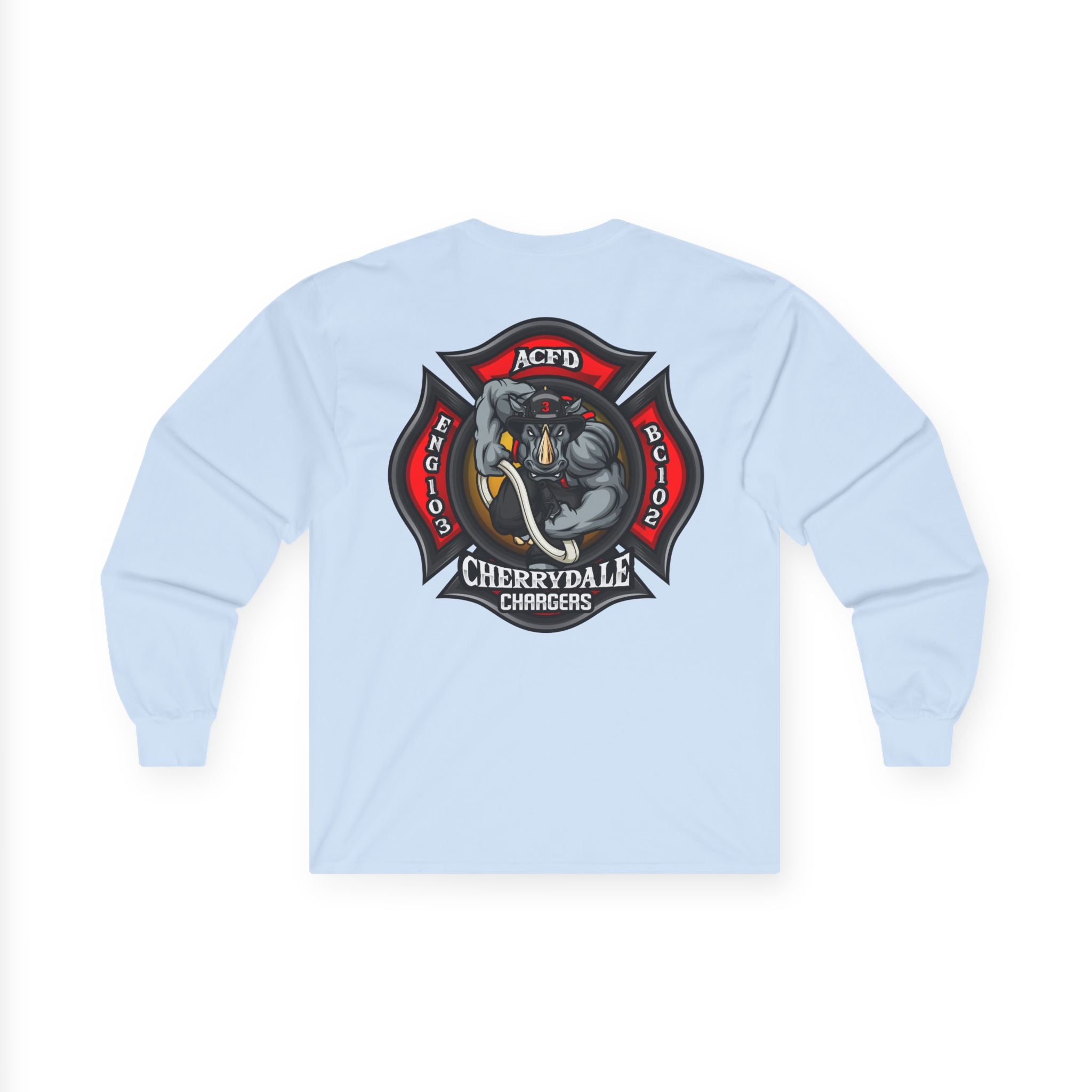 Arlington Station 3 Rhino front/back - Unisex Ultra Cotton Gildan Long Sleeve Tee