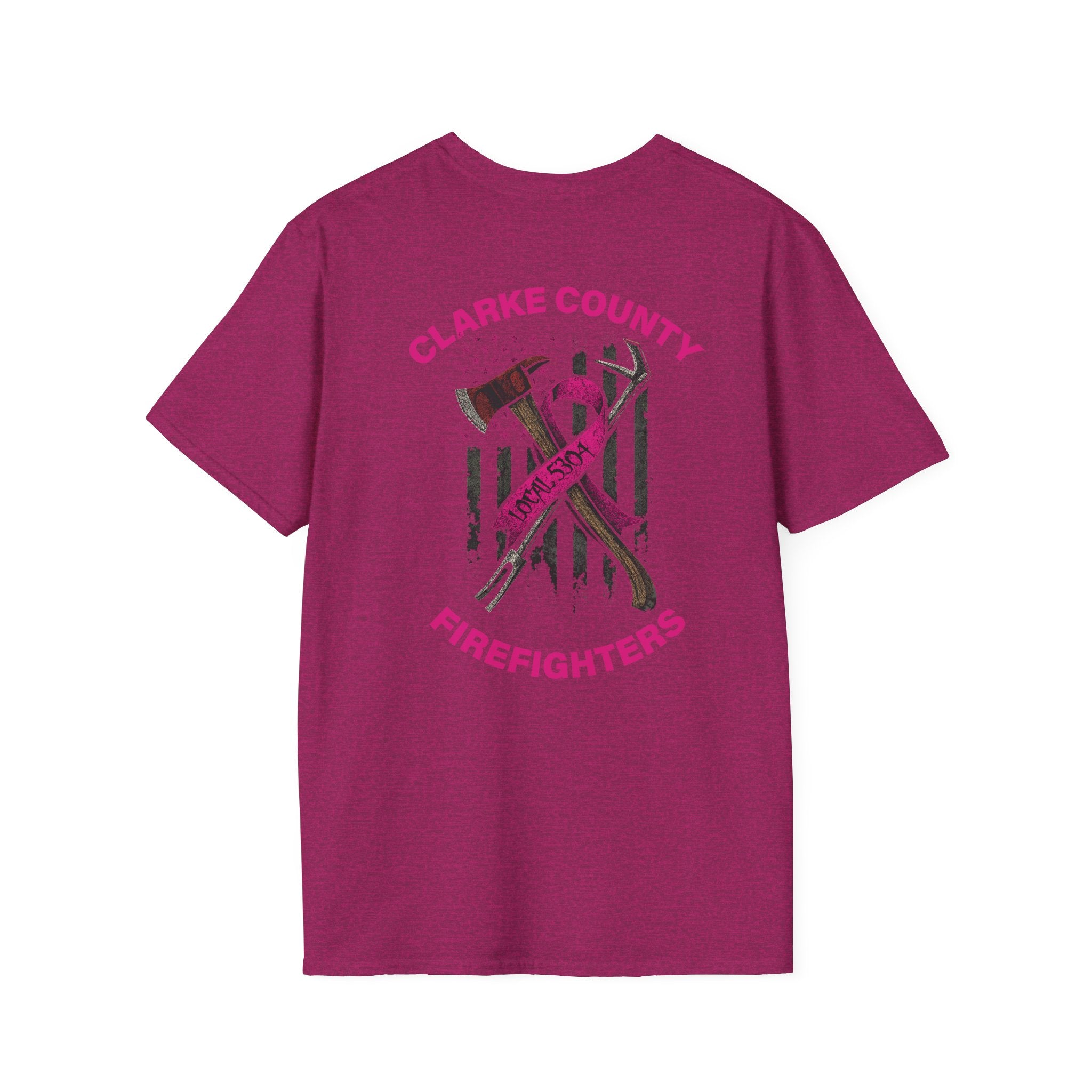 Clarke County Fire Breast Cancer (Portion of Proceeds go to Local 5304) - Gildan Soft Cotton Softstyle T-Shirt
