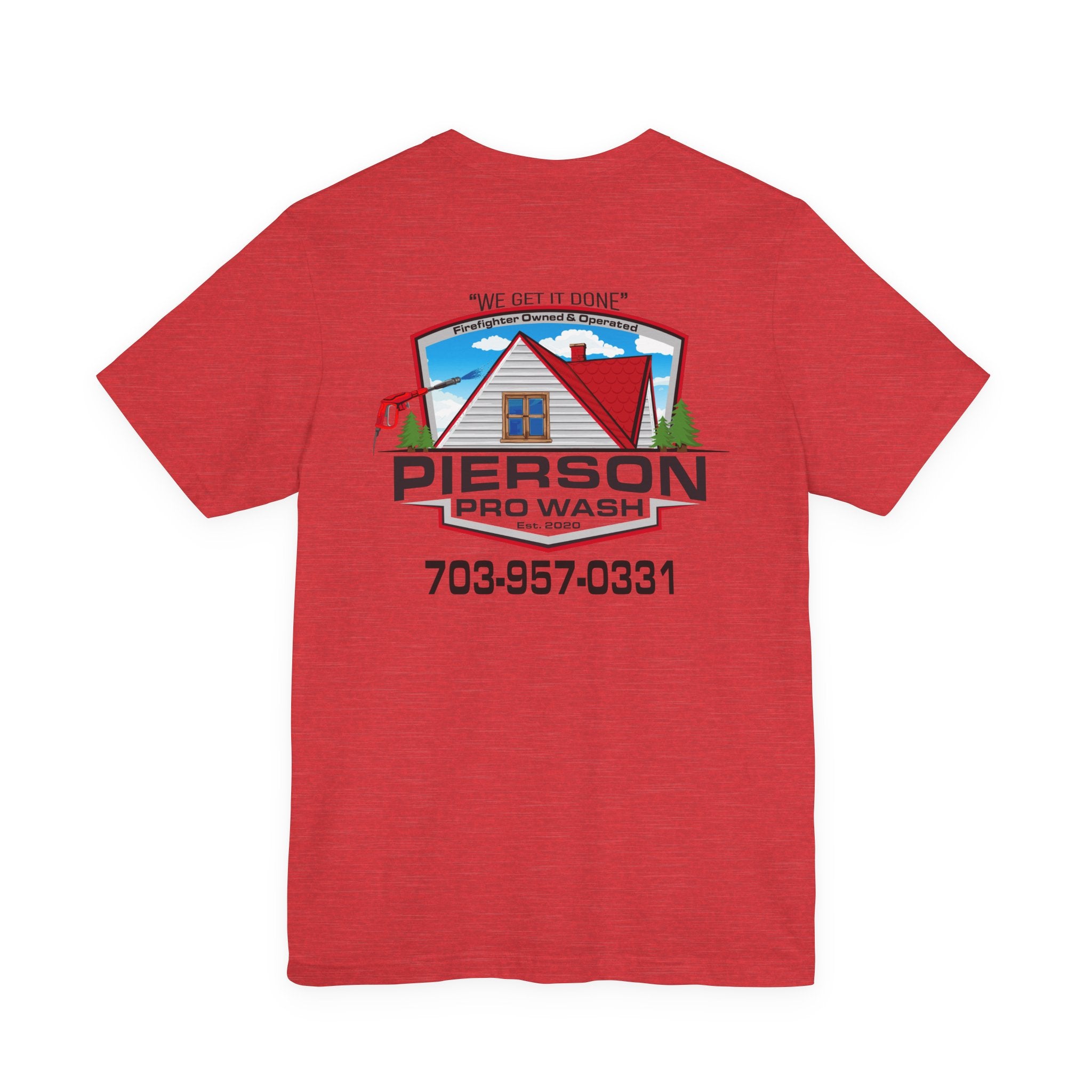 Pierson Pro Wash White Shirt Logo - Bella+Canvas Soft Unisex Tee