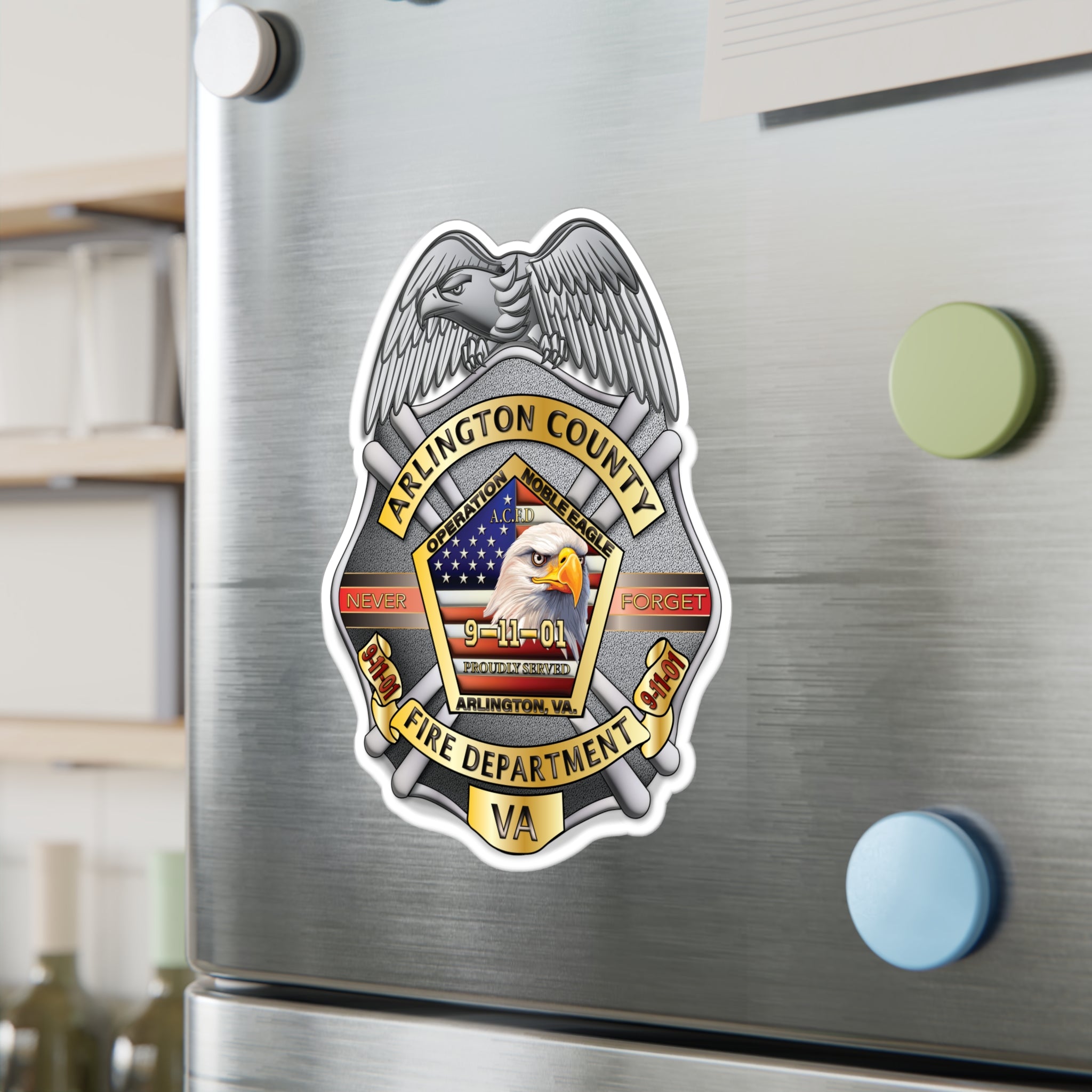 Kiss-Cut Vinyl Decals - Arlington 9/11 Badge