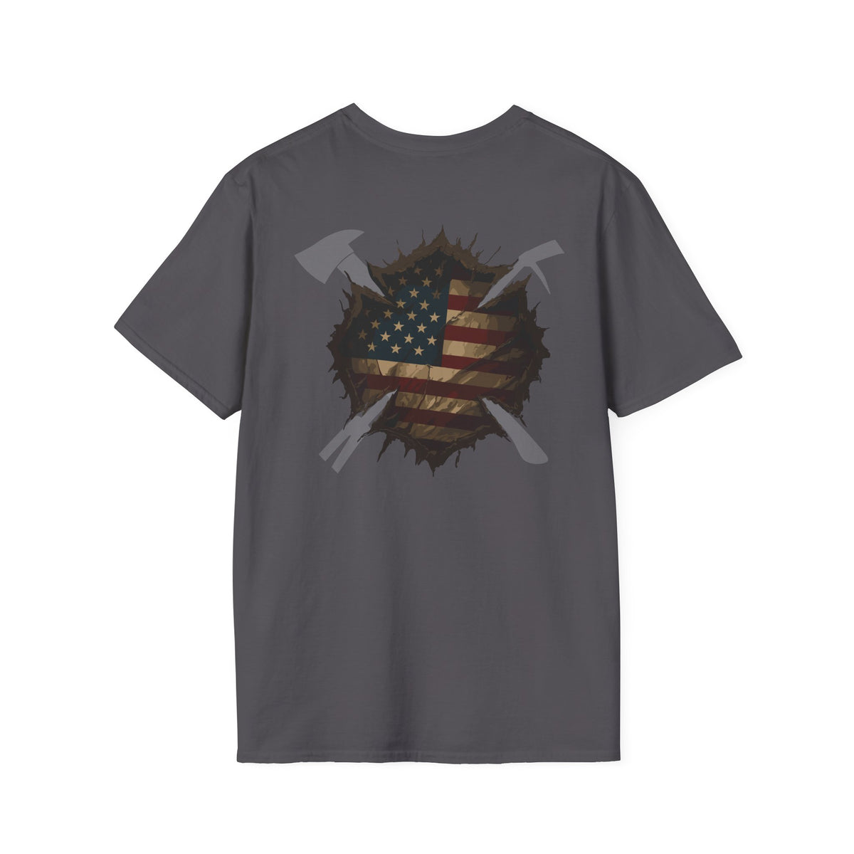 Us flag torn maltese - Unisex Softstyle T-Shirt