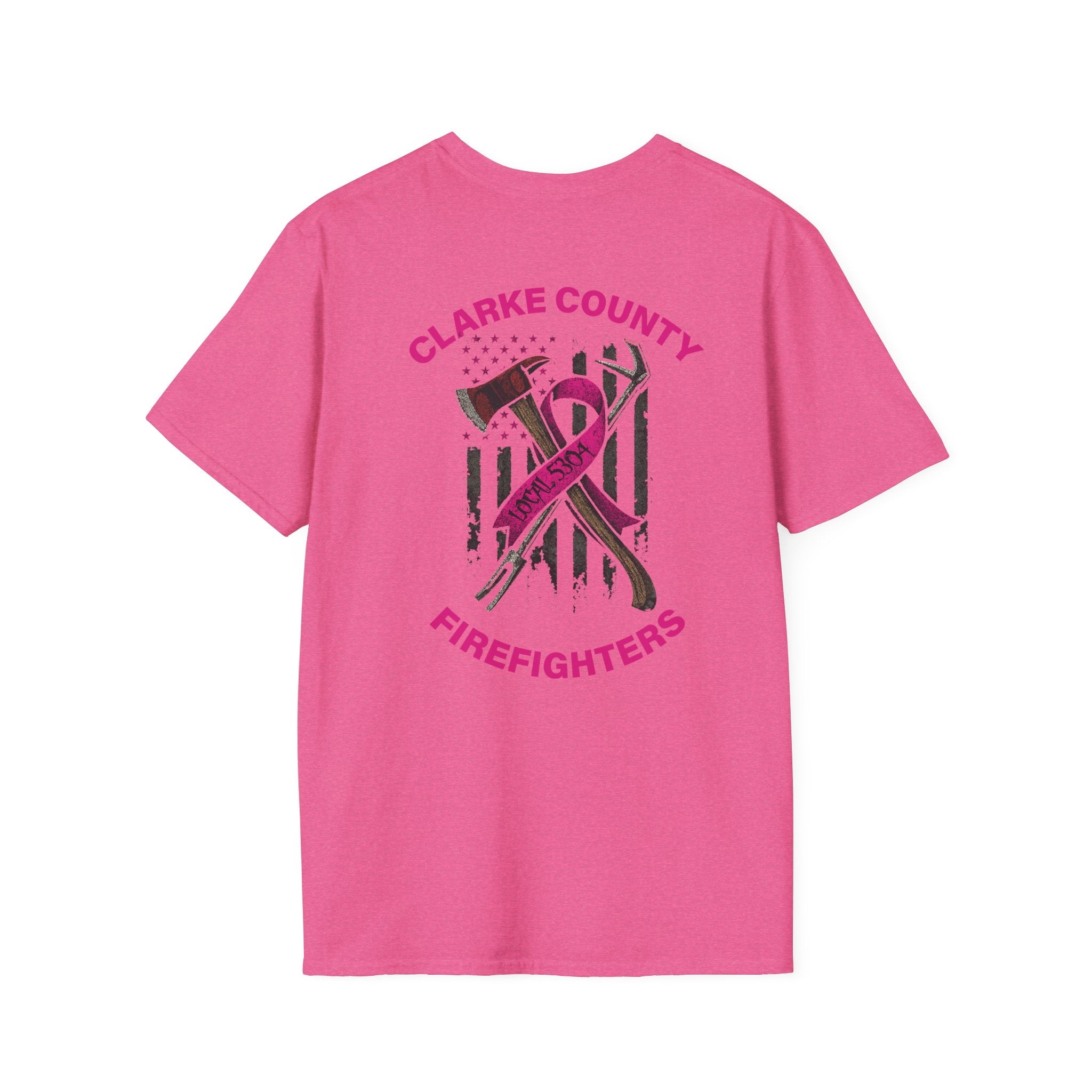 Clarke County Fire Breast Cancer (Portion of Proceeds go to Local 5304) - Gildan Soft Cotton Softstyle T-Shirt